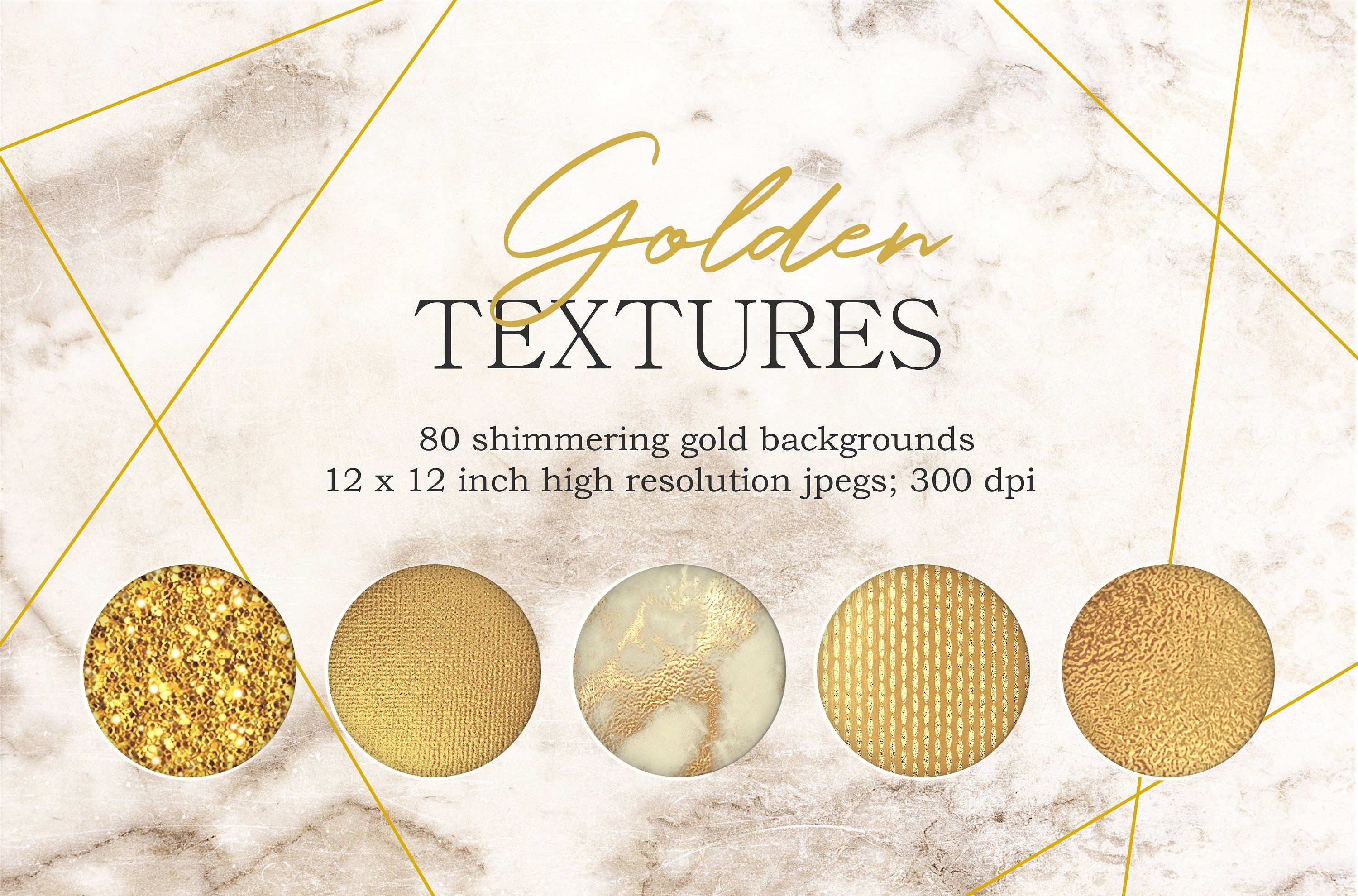 80个闪闪发光的金色纹理和图案的集合 80 Gold textures Bundle插图