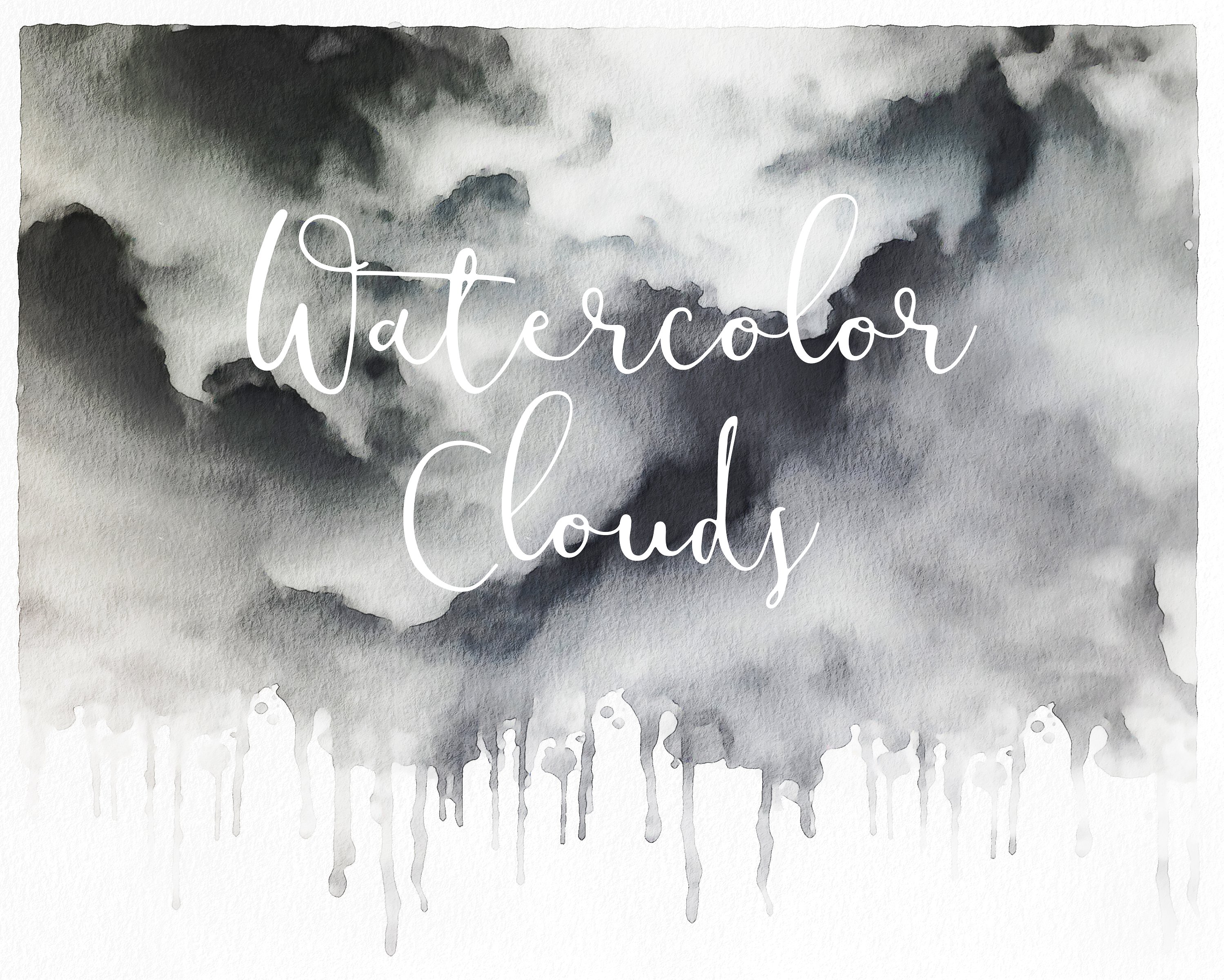 7高分辨率水彩云彩纹理 7 High-Resolution Watercolor Clouds Textures插图
