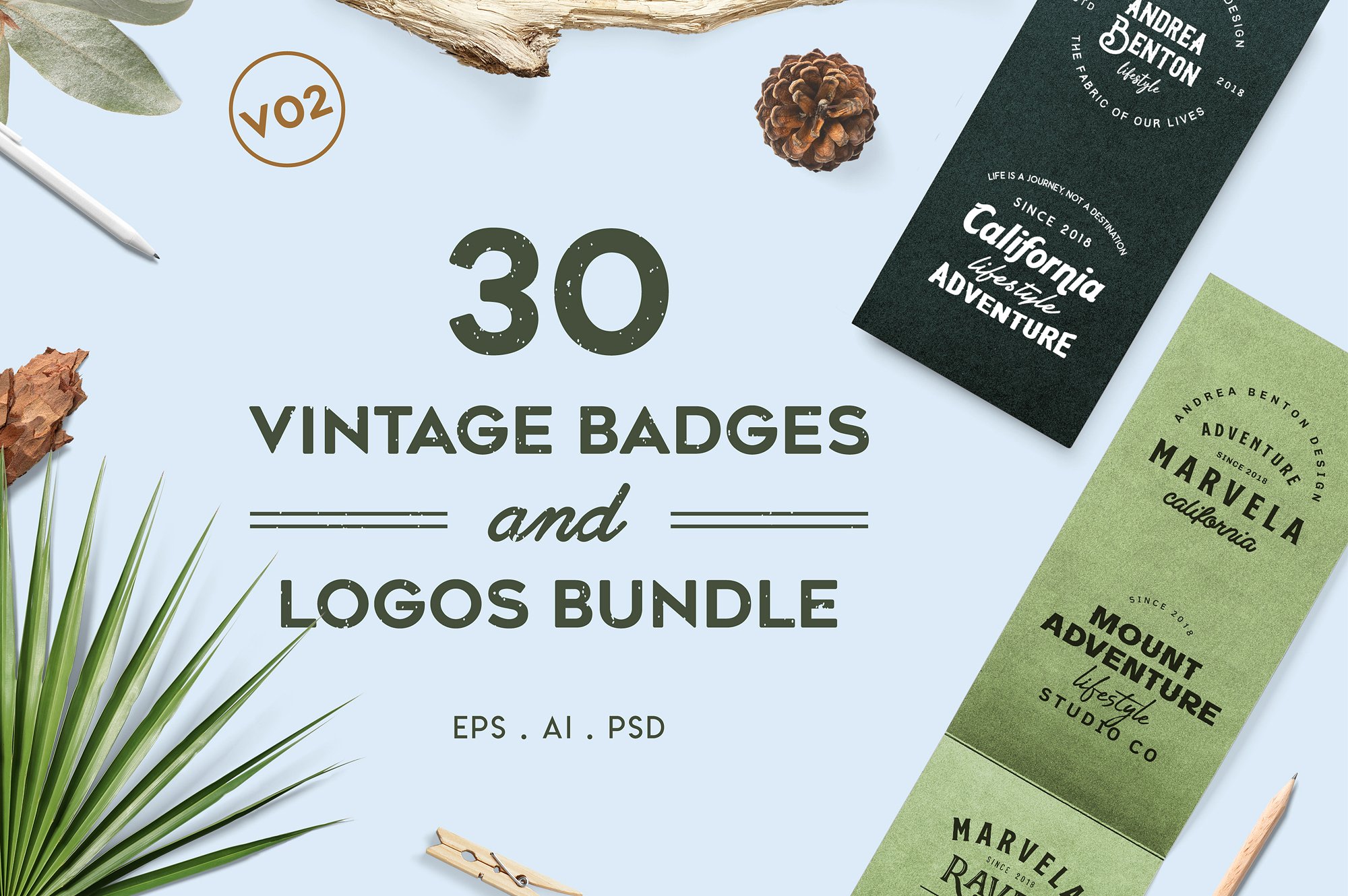 30款复古徽章和标志合集 30 Vintage Badges and Logos Bundle插图