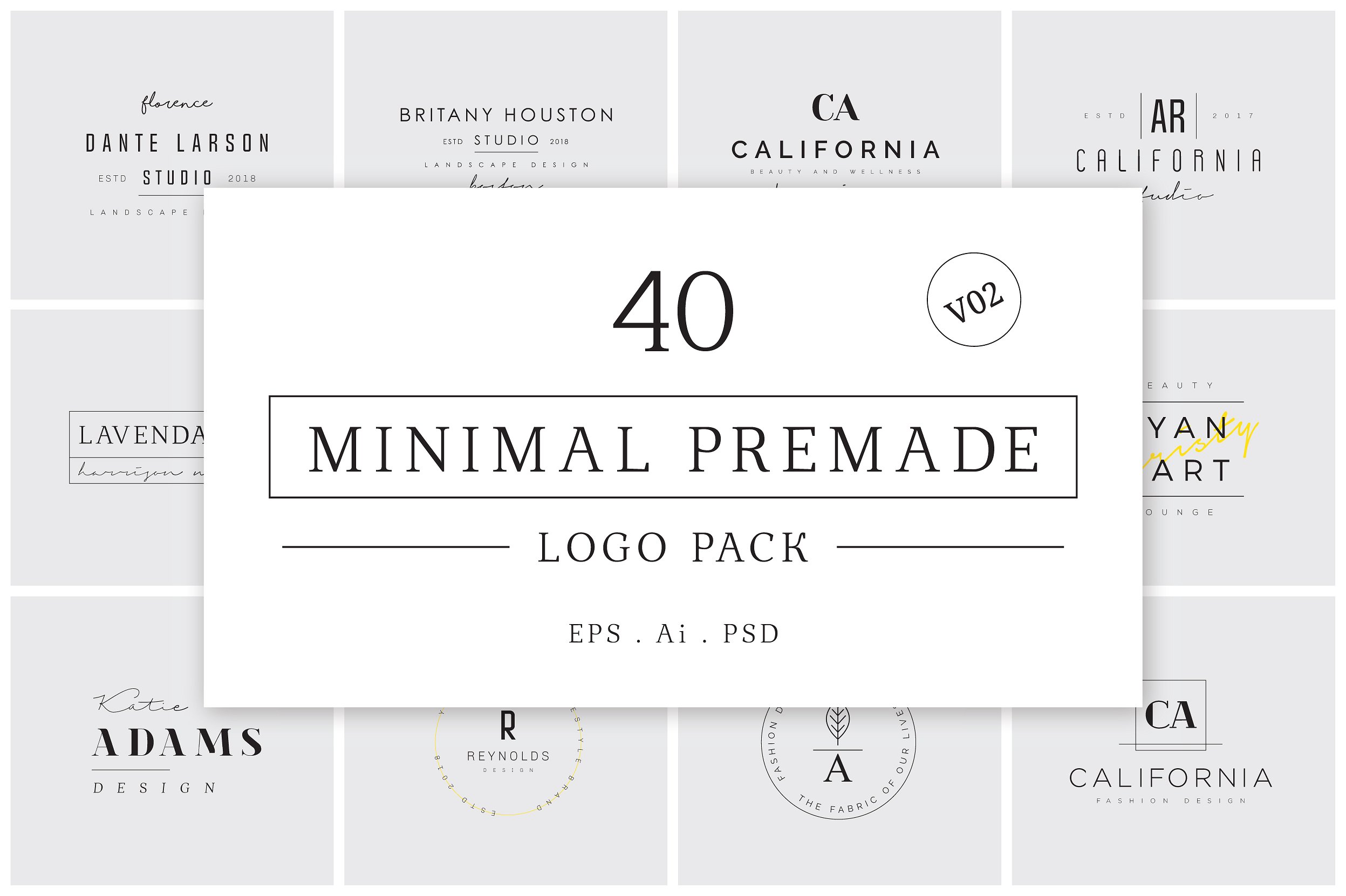 超巨量640个标志设计模板集合 640 Premade Logos Mega Bundle插图40