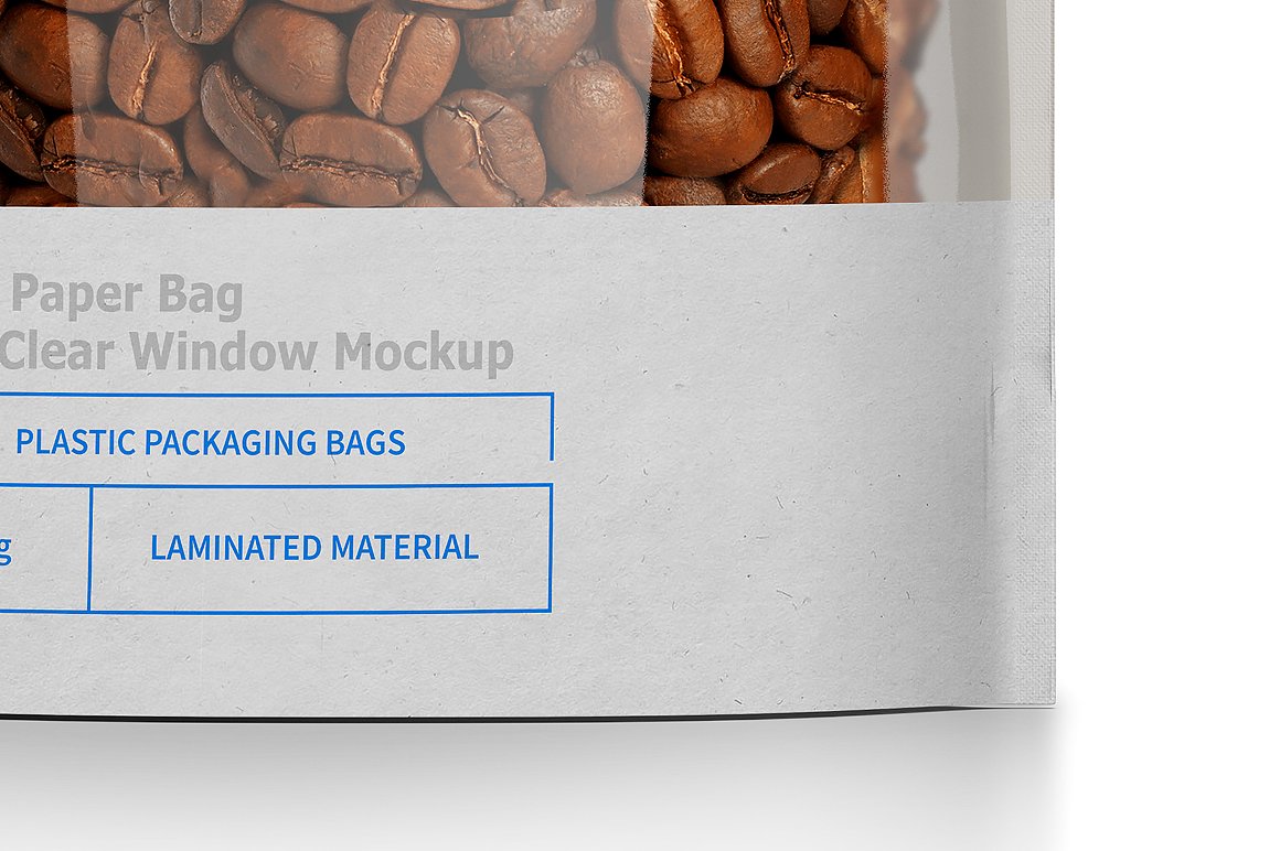 白色透明的塑料食品包装袋 White Paper Bag Doypack Mockup插图3