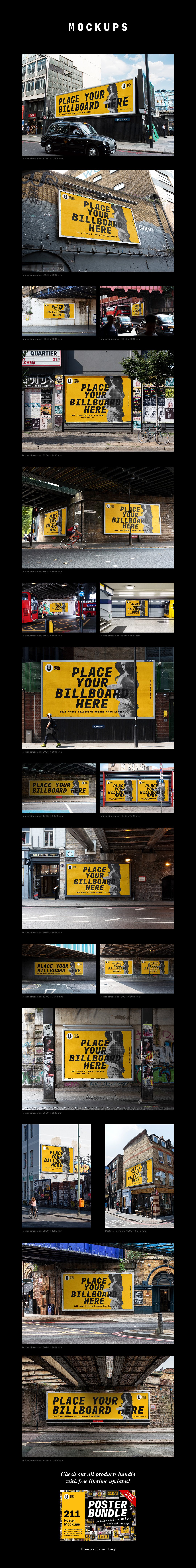 多角度的户外广告牌样机 Billboard Mockup[2.08G]插图1