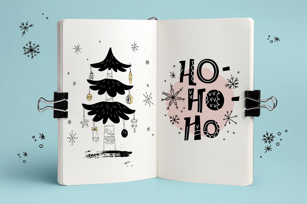 手绘冬季圣诞节元素套件 Fairy Christmas Kit, EPS+PNG插图2