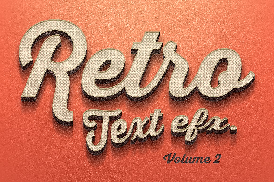 复古文字效果VOL.2 Vintage Text Effects Vol.2插图