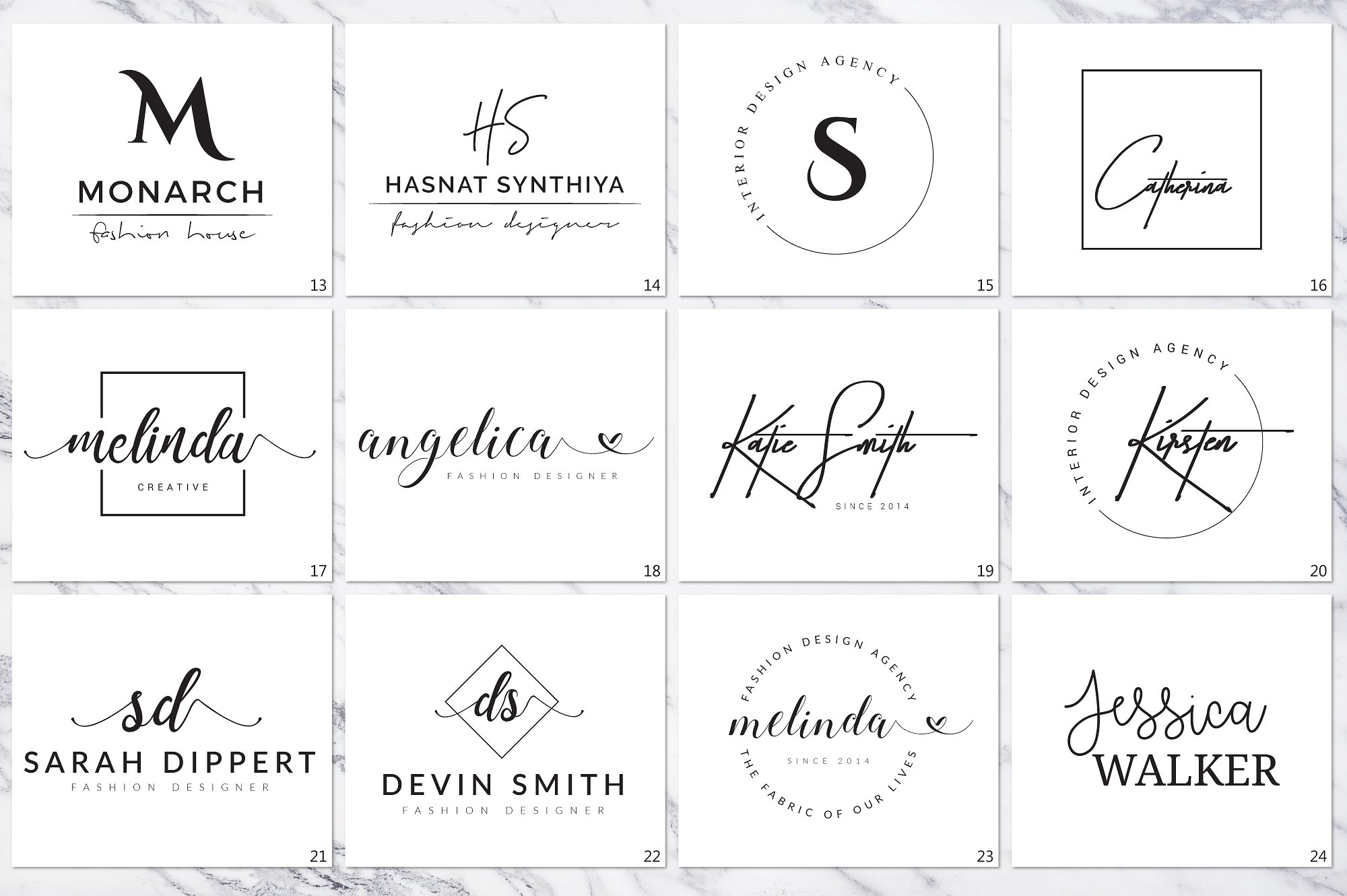 120款优雅的品牌标识完美的集合 120 Elegant Branding Logo Pack插图7