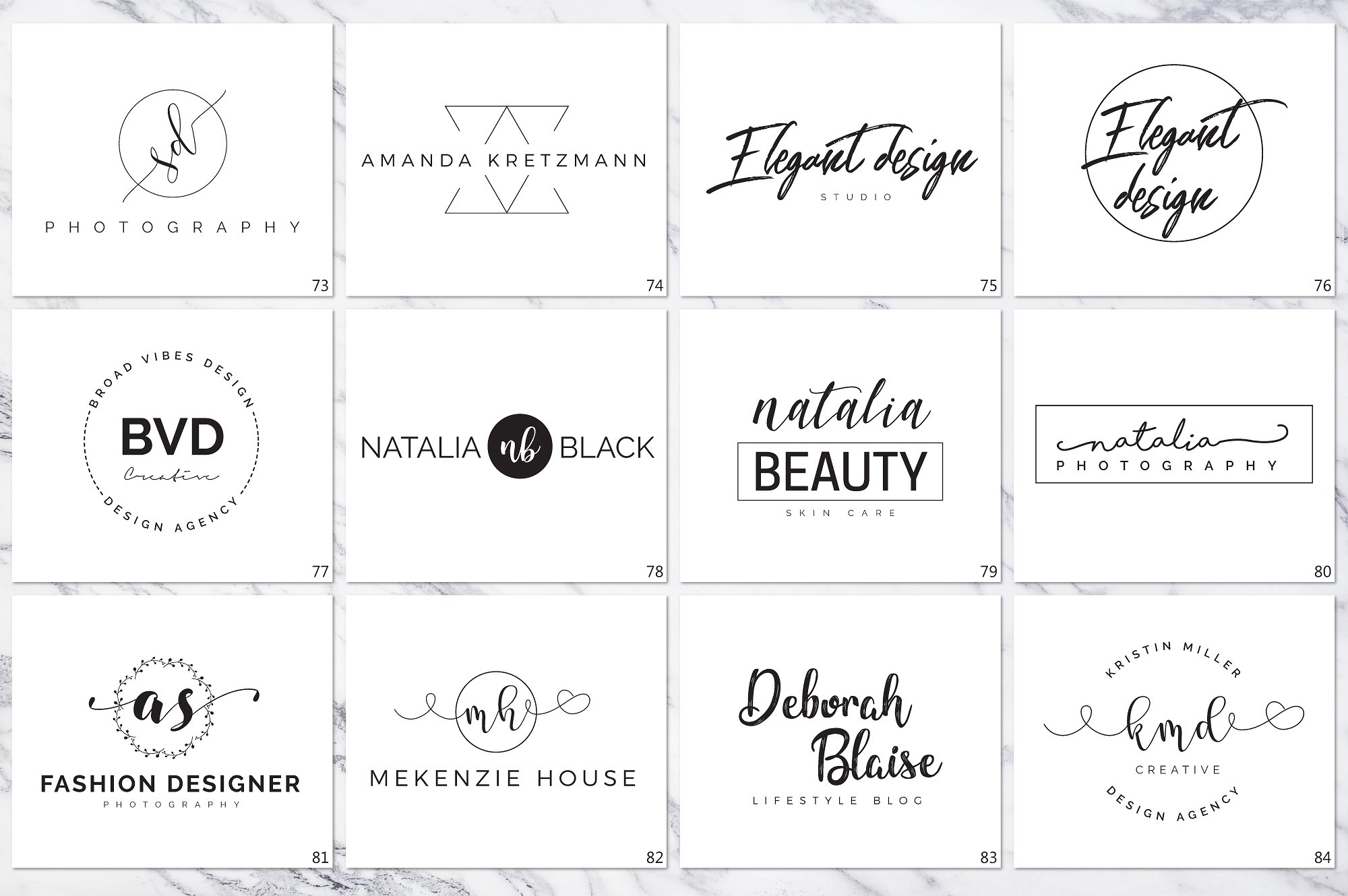 120款优雅的品牌标识完美的集合 120 Elegant Branding Logo Pack插图11