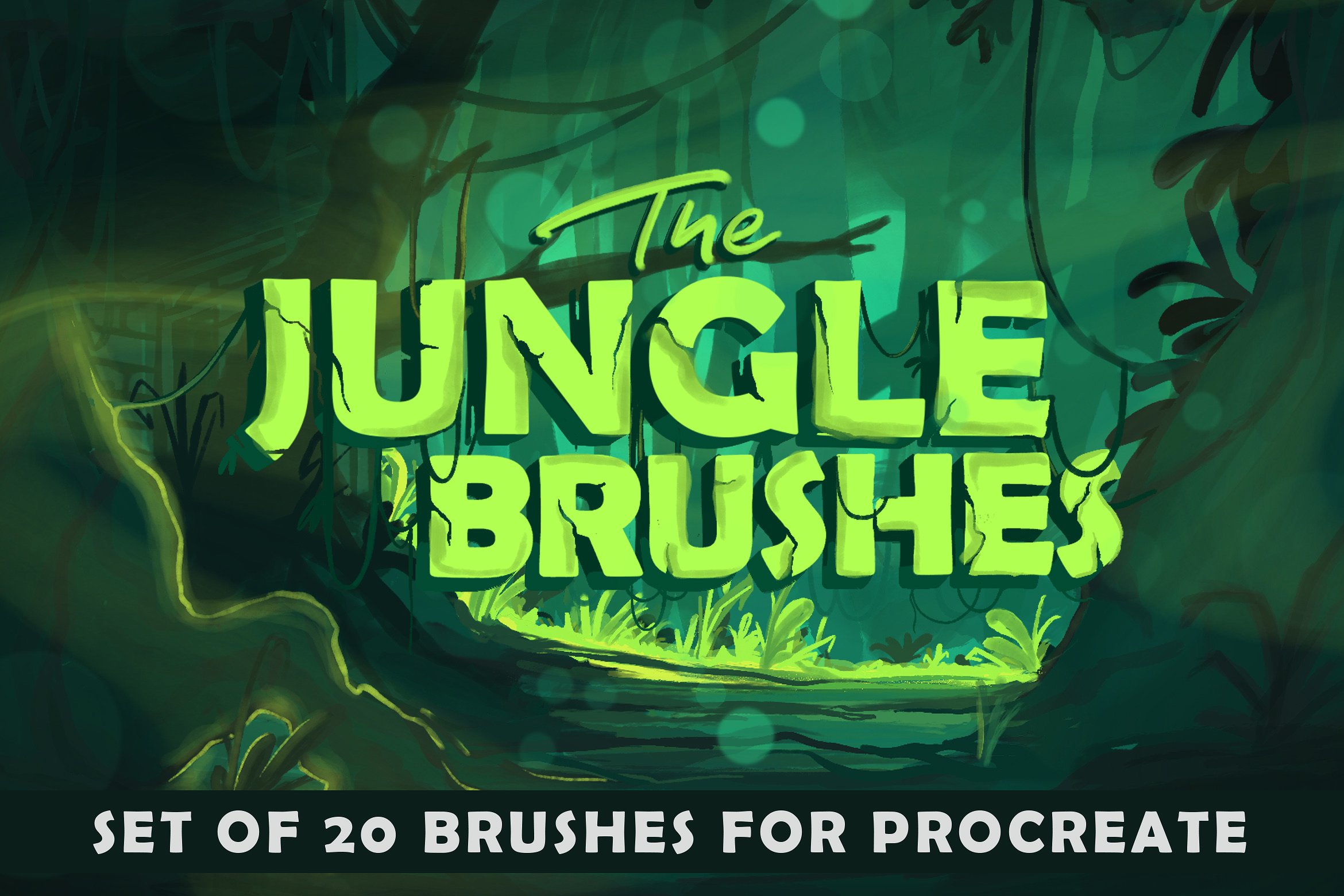 丛林元素的PS笔刷 The Jungle Procreate Brushes插图