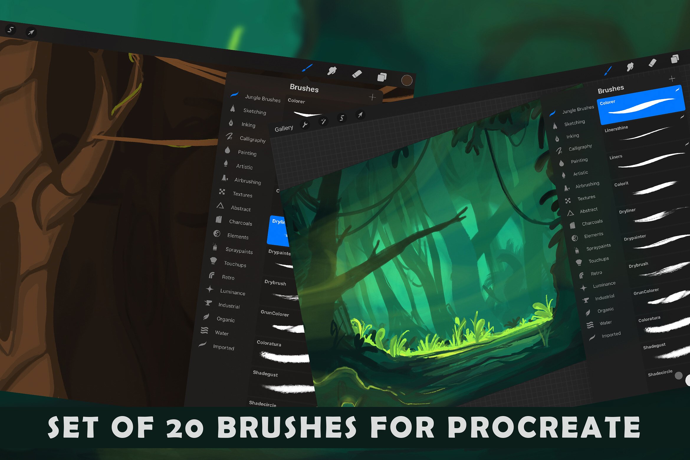 丛林元素的PS笔刷 The Jungle Procreate Brushes插图2