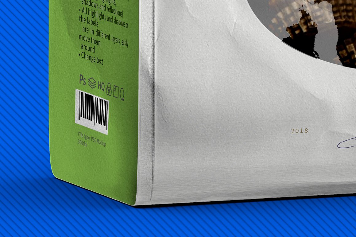 白色食品带窗口纸袋样机 White Paper Bag With Window Mockup插图3