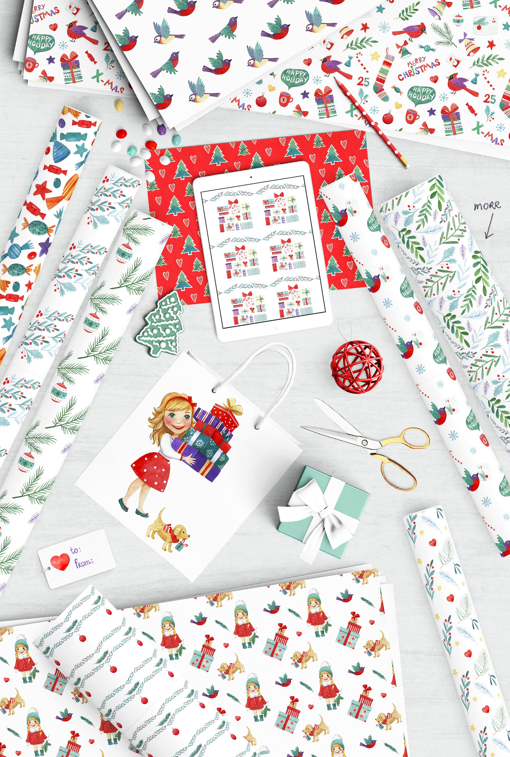 超级幸福的手绘水彩圣诞节快乐图案集 Watercolor Christmas Fun Bundle插图2 超级幸福的手绘水彩圣诞节快乐图案集 Watercolor Christmas Fun Bundle插图2