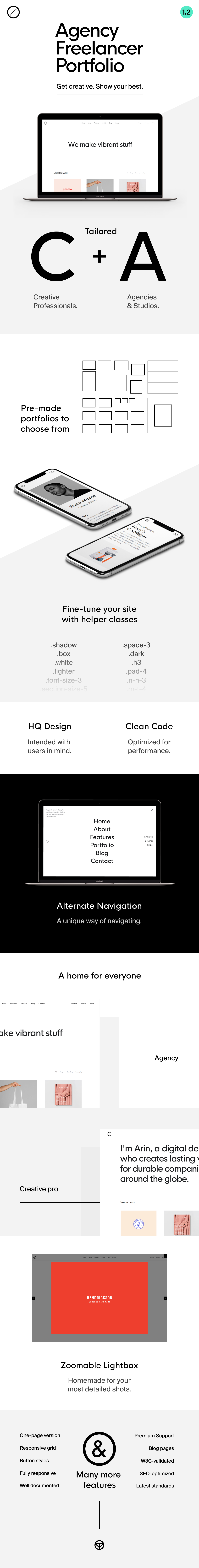 自由简约的创意设计工作室网站模板 Nevo – Creative Pro & Agency Studio Template插图
