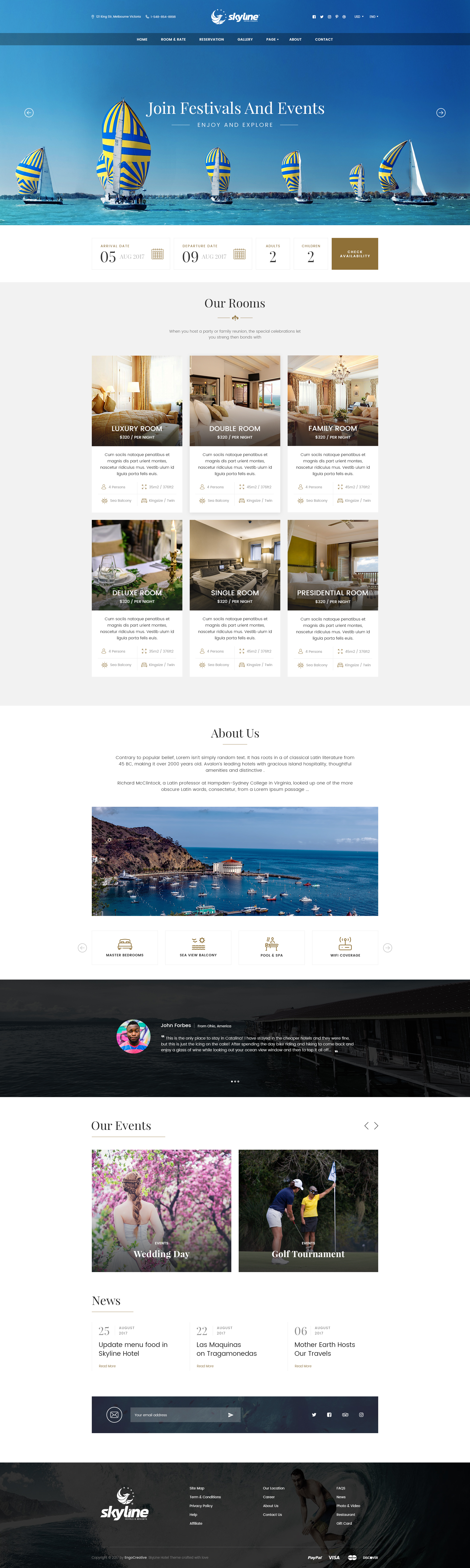 有吸引力的和现代的假日酒店网站模板 Attractive And Modern Holiday Hotel Website Template插图2