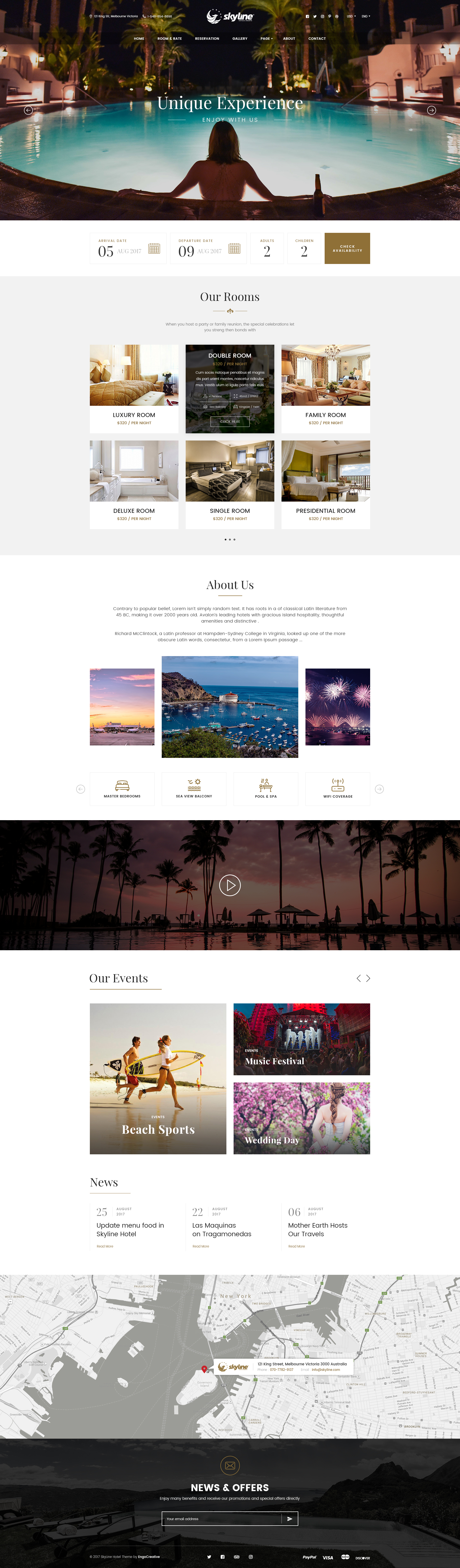 有吸引力的和现代的假日酒店网站模板 Attractive And Modern Holiday Hotel Website Template插图3