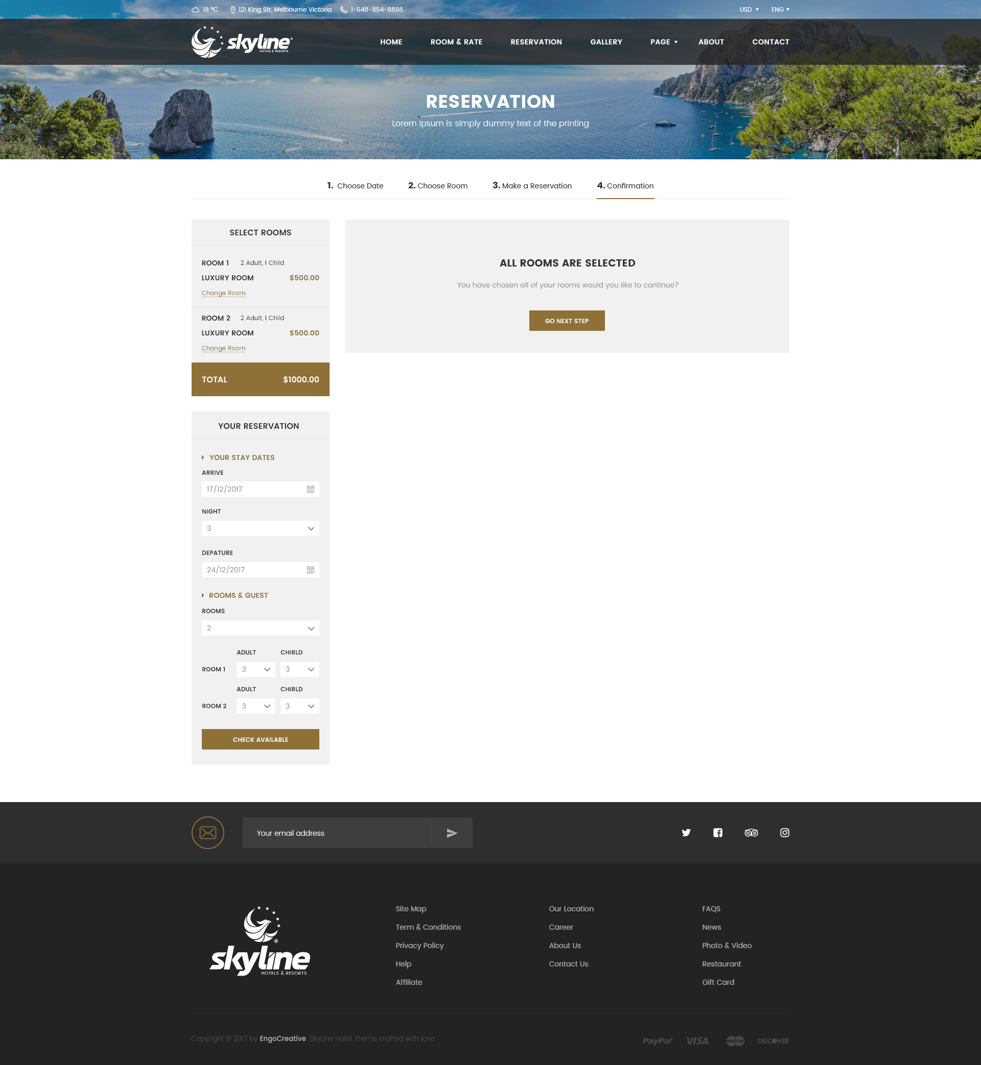 有吸引力的和现代的假日酒店网站模板 Attractive And Modern Holiday Hotel Website Template插图6