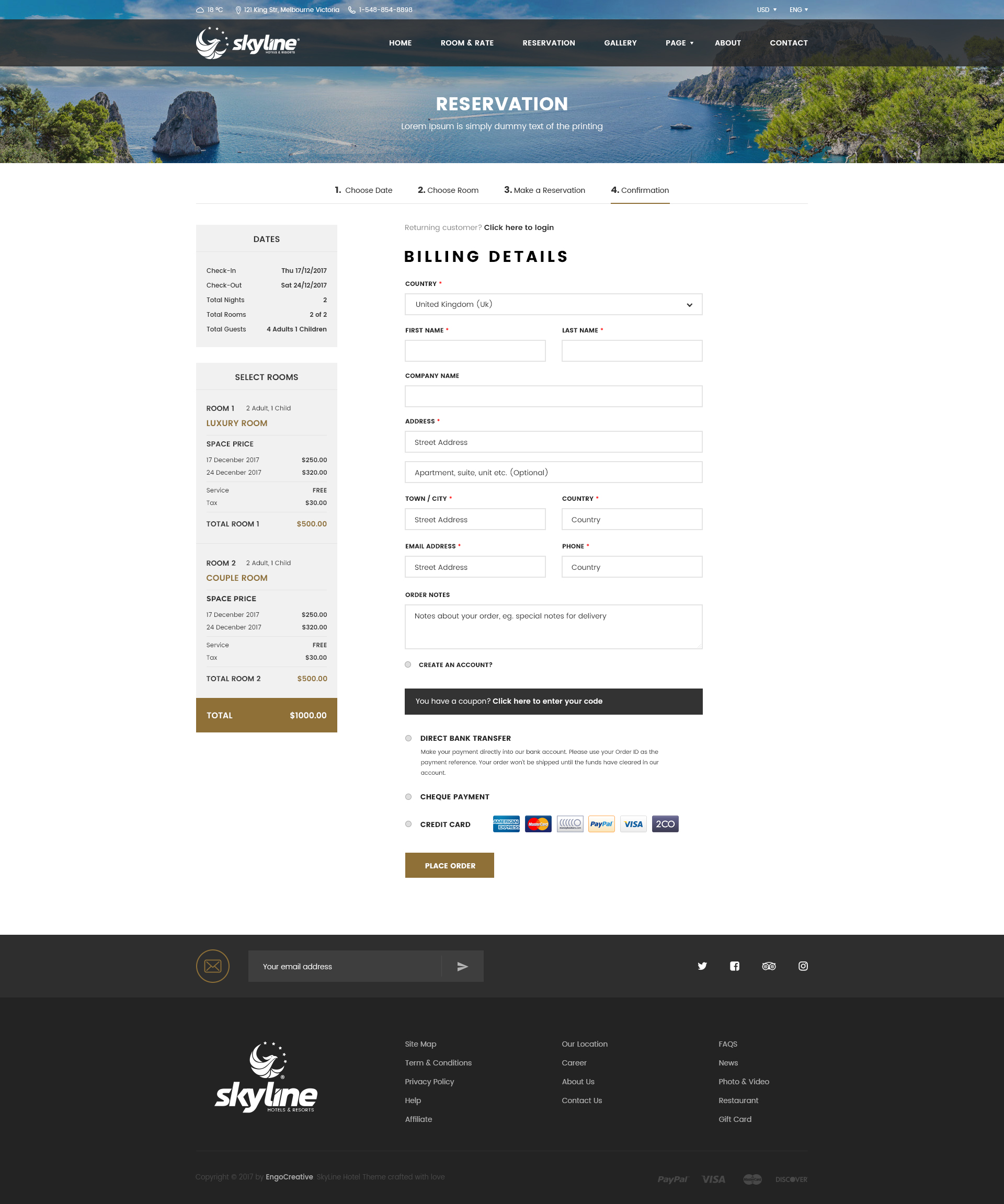 有吸引力的和现代的假日酒店网站模板 Attractive And Modern Holiday Hotel Website Template插图7
