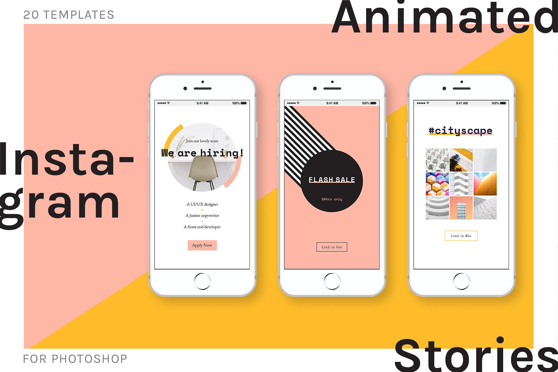 20个独特的Instagram故事模板 20 Animated Instagram Stories Templates插图