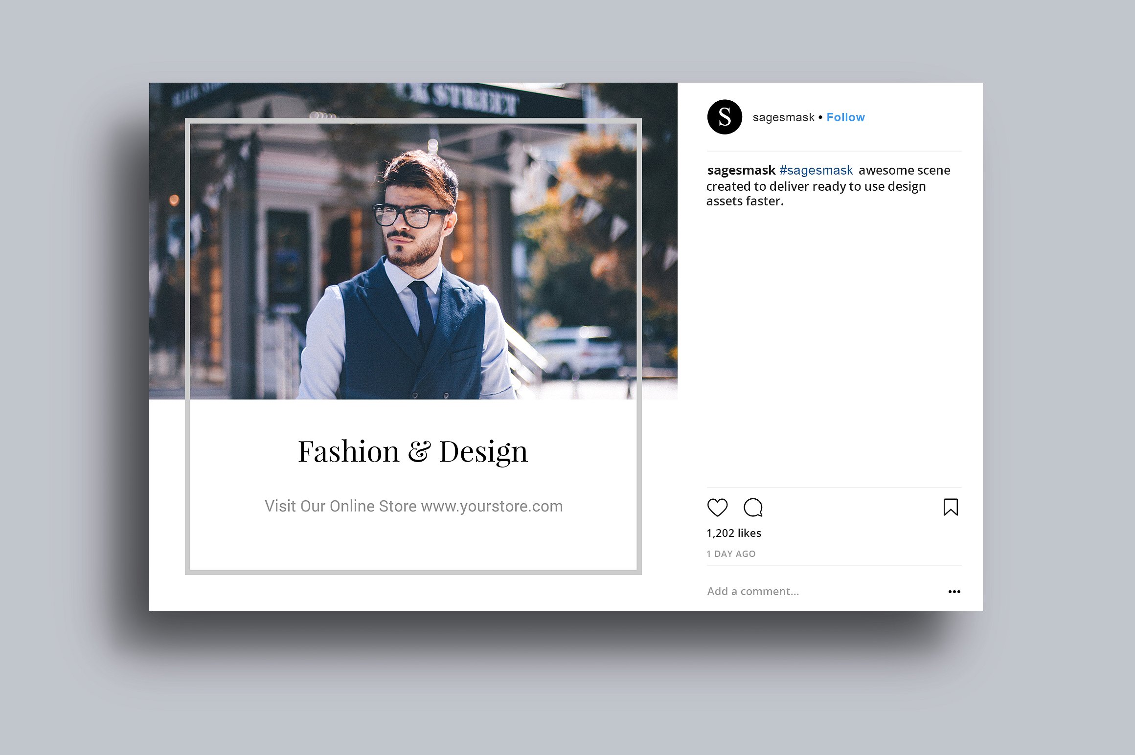 超有质感的男士服装摄影Instagram模板 Super Textured Men’s Clothing Photography Instagram Template插图3