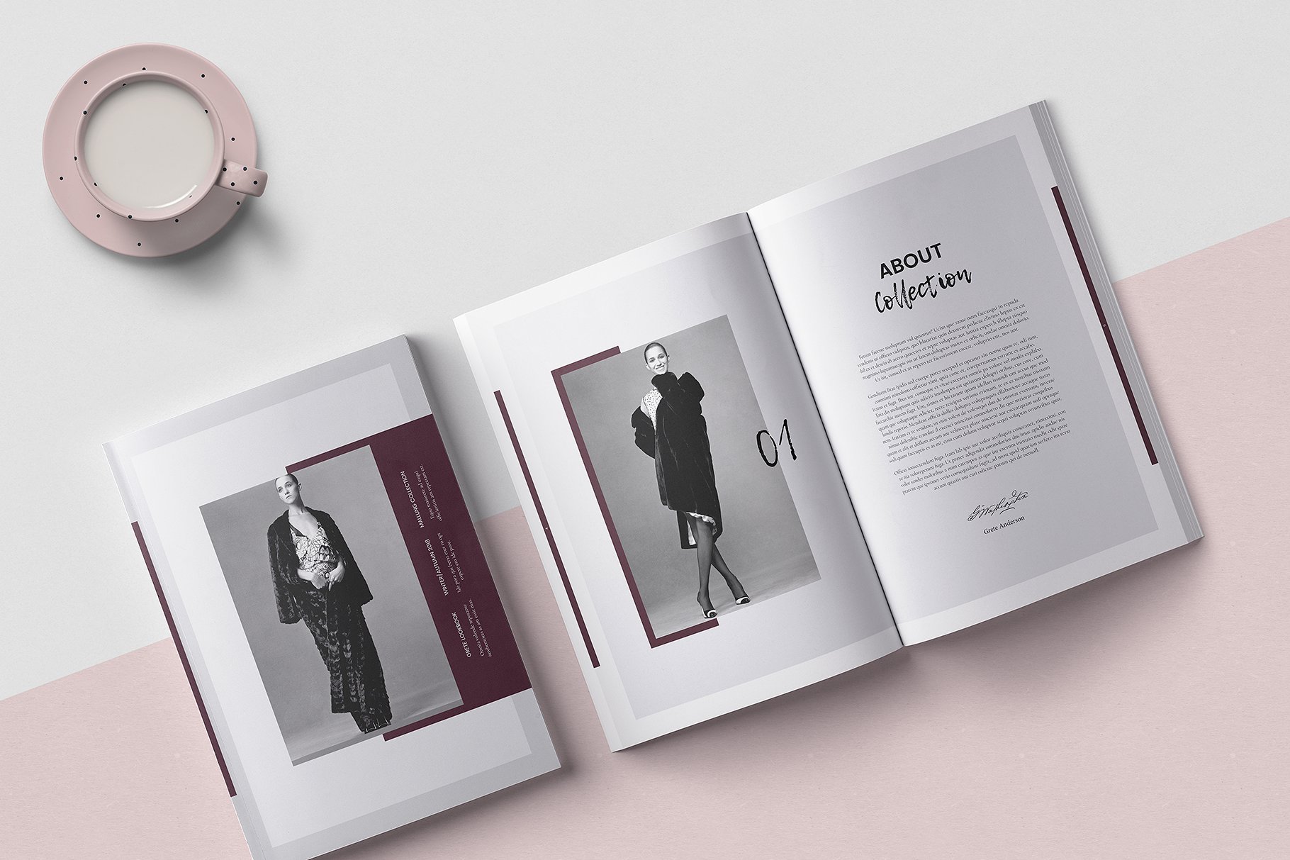 时尚优雅的女性服装A4画册模板 Modern Elegant Women’s Clothing A4 Album Template插图1