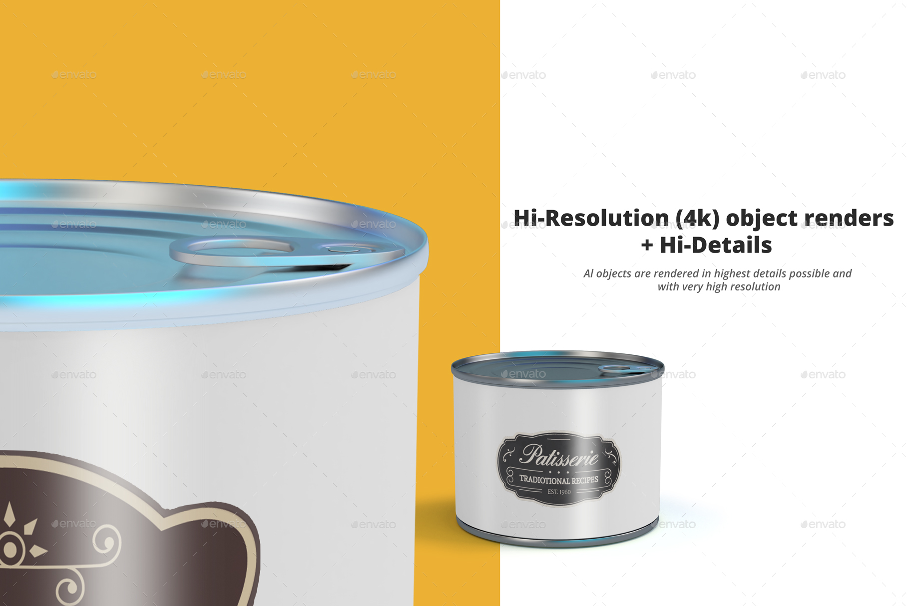 精致的食品锡罐包装样机 Exquisite Food Tin Can Packaging Prototype插图4