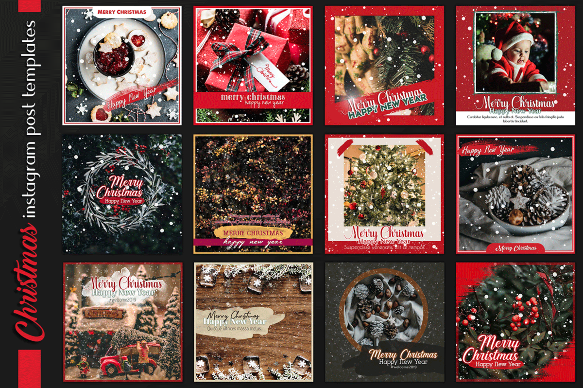 圣诞节和新年Instagram故事卡片模板套装 Christmas Instagram & Card Bundle插图16
