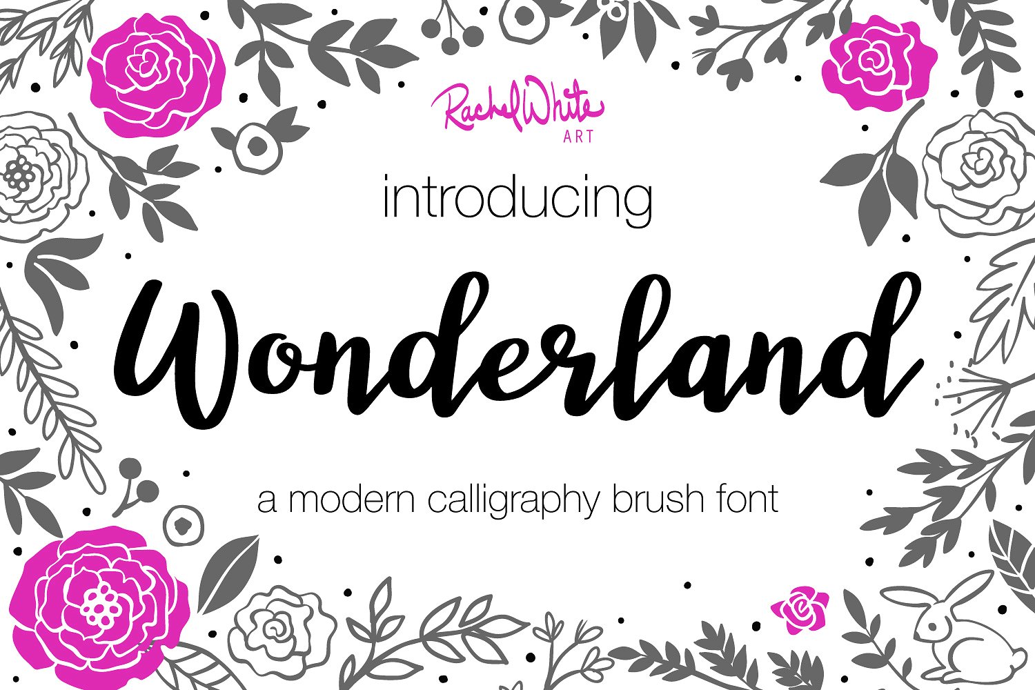 现代飘逸的手写书法字体 Wonderland Modern Calligraphy Font插图