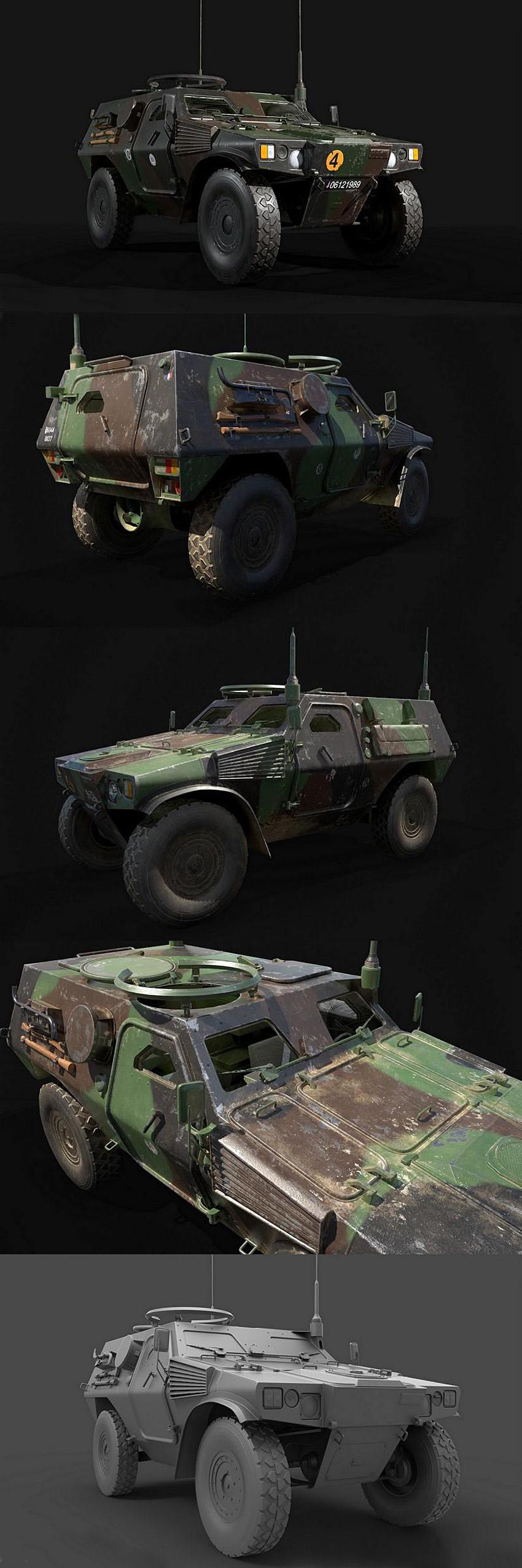 军用装甲车4X4 3D/C4D模型 Panhard General Defence VBL 4×4插图