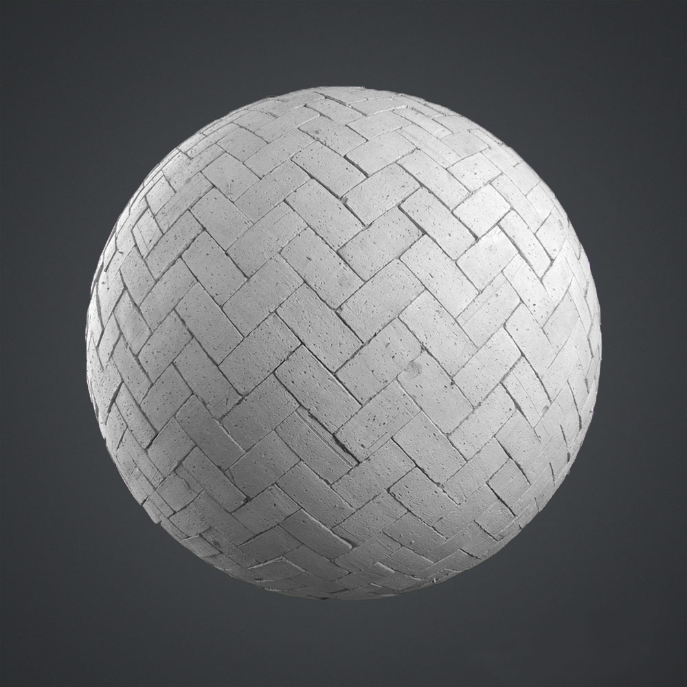 人字形地面铺砖3D贴图材质 Herringbone Floor Tile 3D Texture Material插图1
