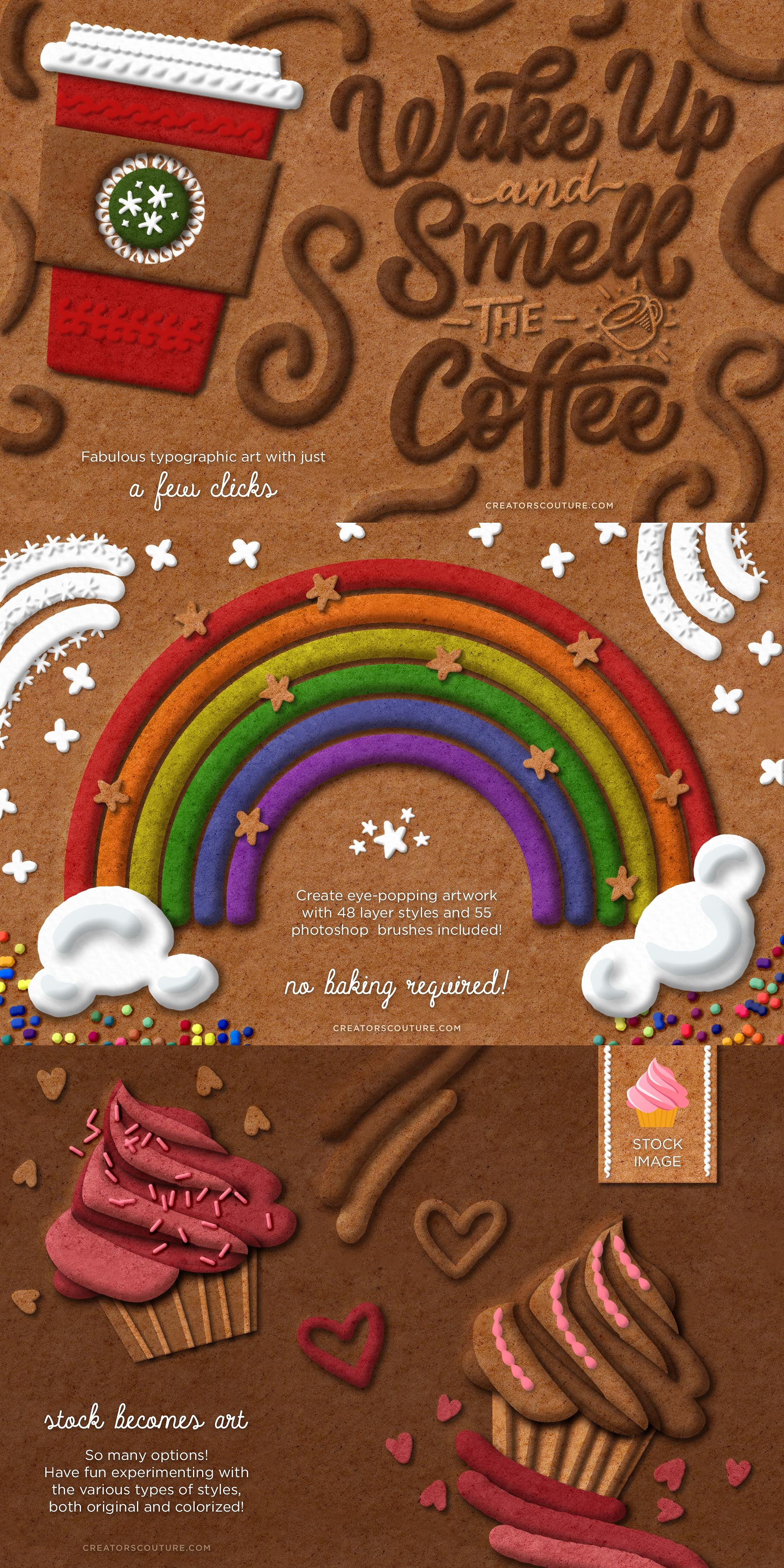 新鲜的咖啡巧克力饼干风格字体效果 Fresh from the Oven Delicious Styles插图2