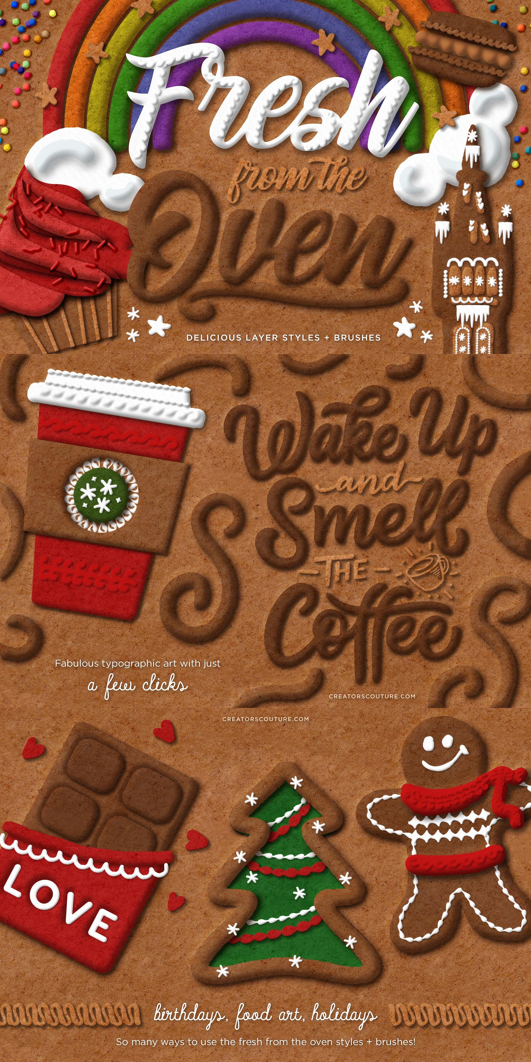 新鲜的咖啡巧克力饼干风格字体效果 Fresh from the Oven Delicious Styles插图
