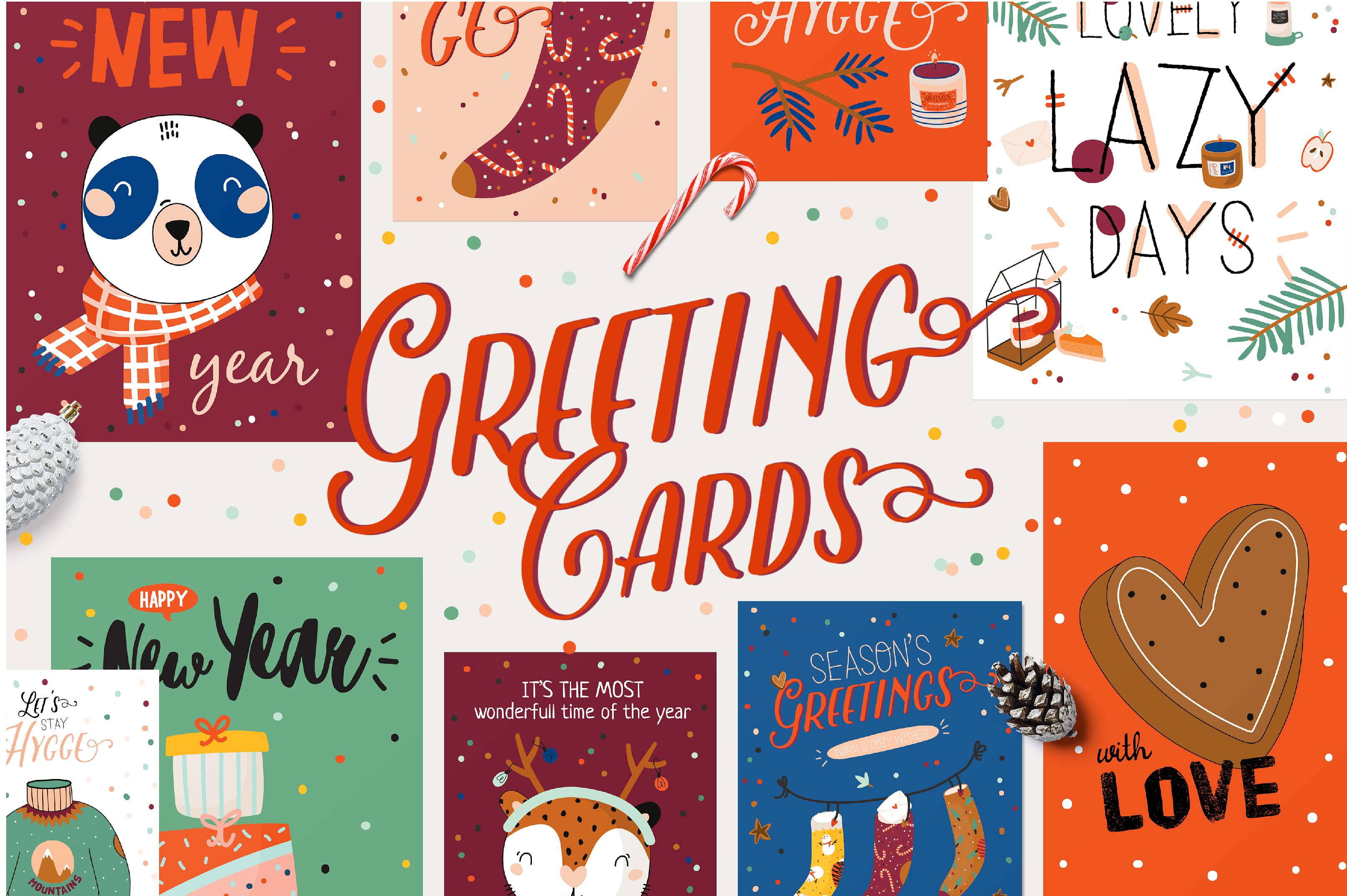 可爱的圣诞贺卡和礼品标签插图 Cute Christmas Cards & Gift Labels插图1