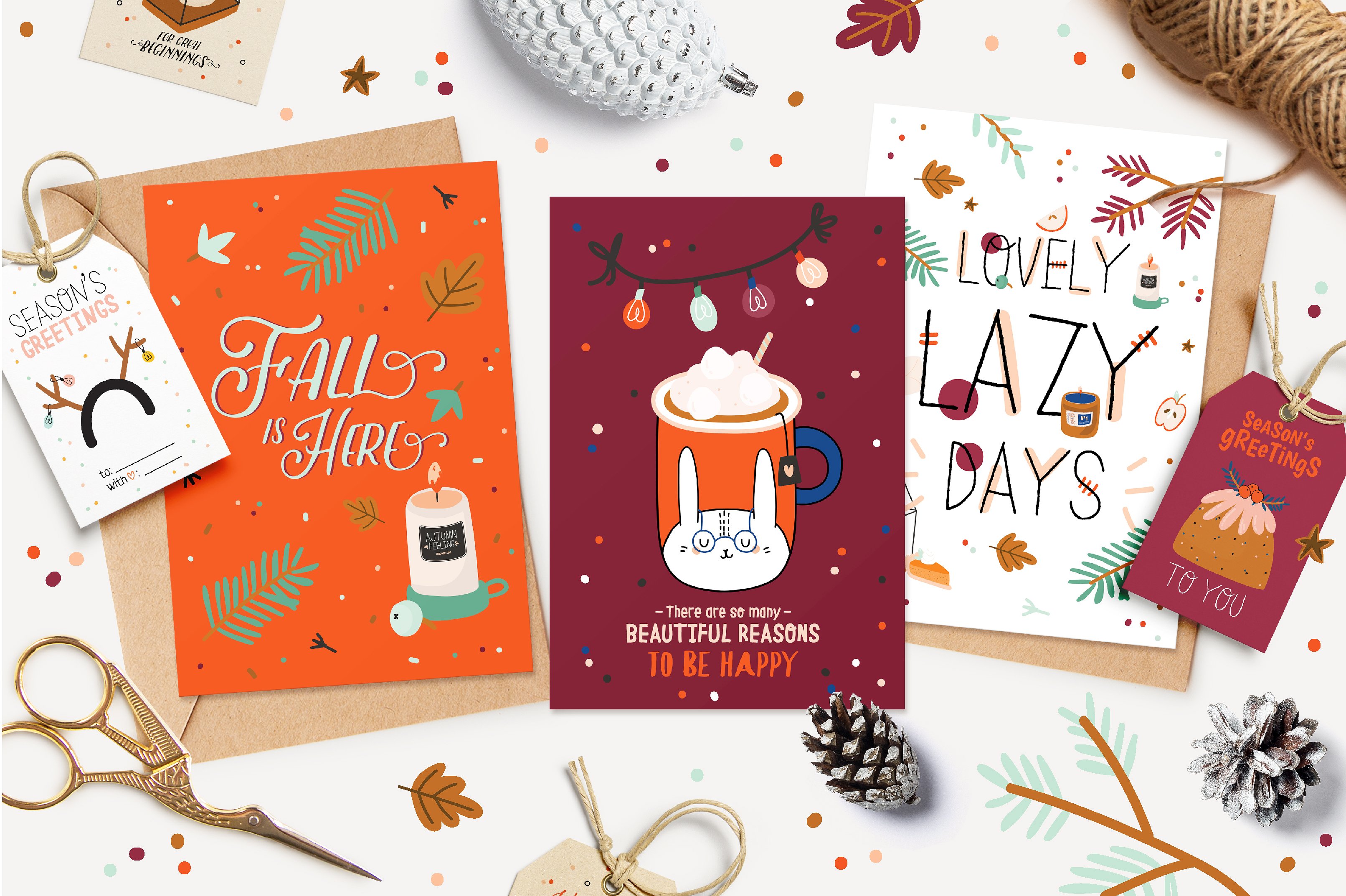 可爱的圣诞贺卡和礼品标签插图 Cute Christmas Cards & Gift Labels插图3