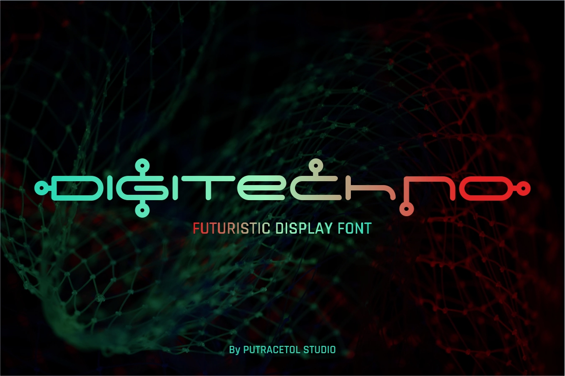带有智能科技元素的字体 Digitechno – Futuristic Font插图