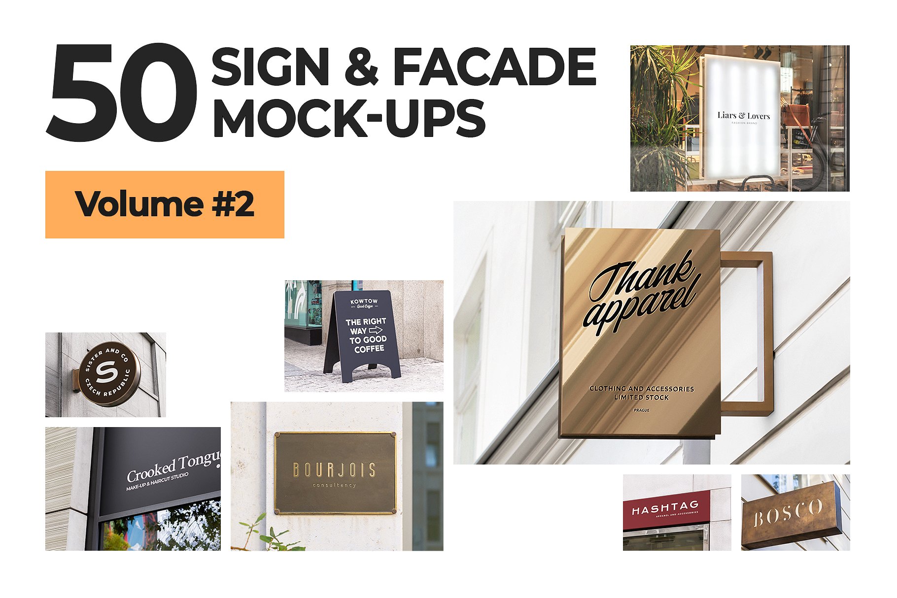 50款商店门头徽标促销广告牌样机 50 Sign Facade Logo Mockup Bundle[4.89G]插图