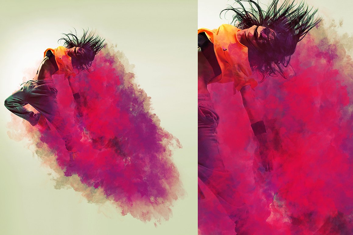 逼真的多彩烟雾效果的PS动作 Realistic Colorful Smoke Effect PS Action插图1