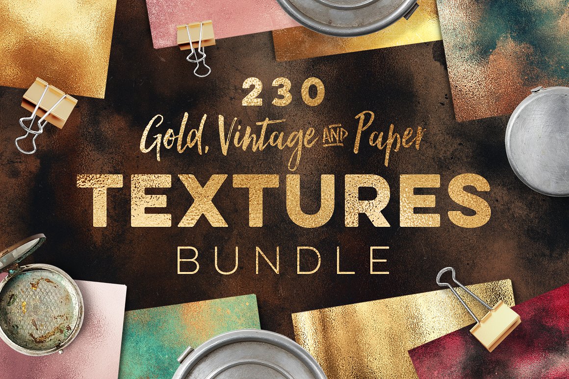 230个金色复古纸纹理合集 230 Gold Vintage And Paper Textures插图