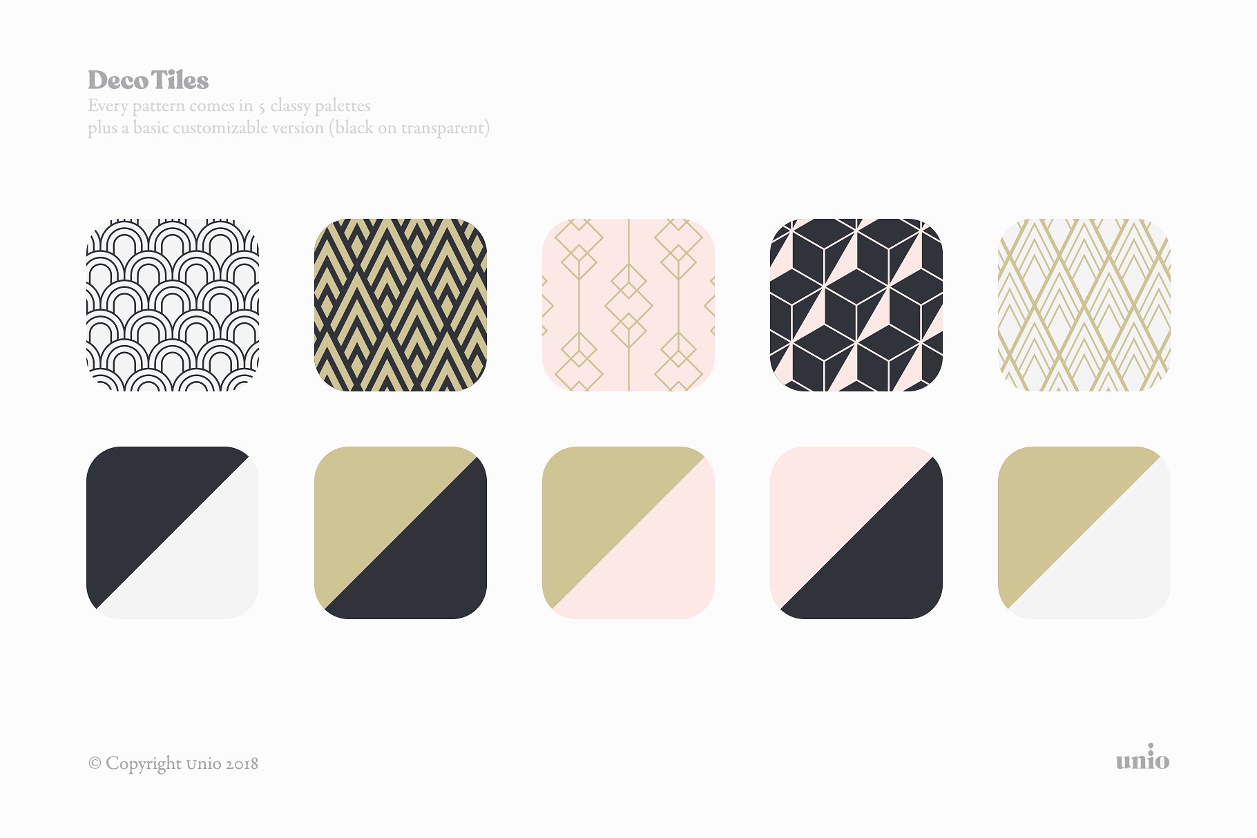 40种黑白无缝装饰瓷砖矢量花纹图案 40 Black And White Seamless Decorative Tiles Vector Pattern插图5
