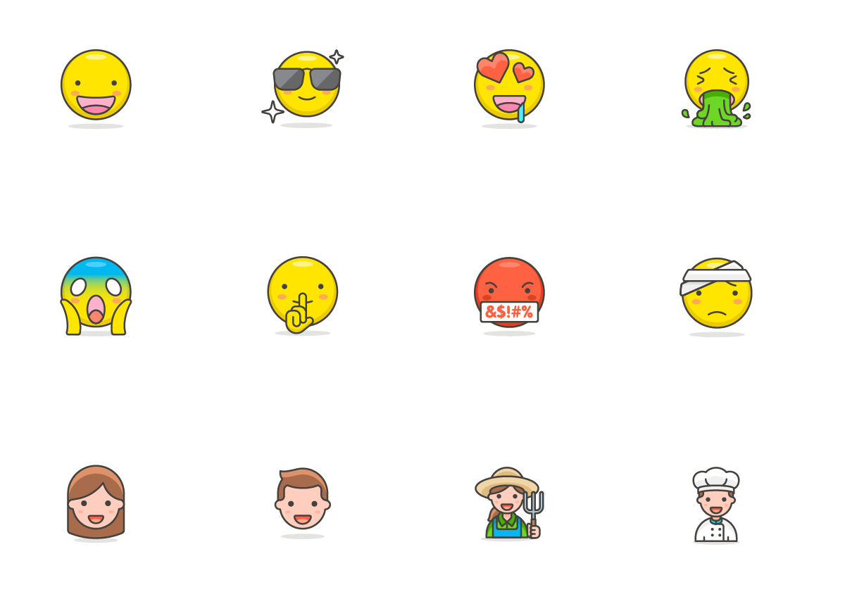 780款可爱的表情符号包 780 Cute Emoticons插图
