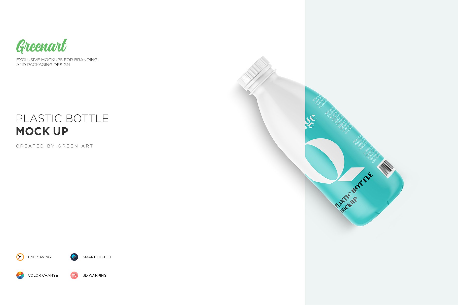 哑光塑料瓶饮料瓶样机 Matte Plastic Bottle Mockup插图3