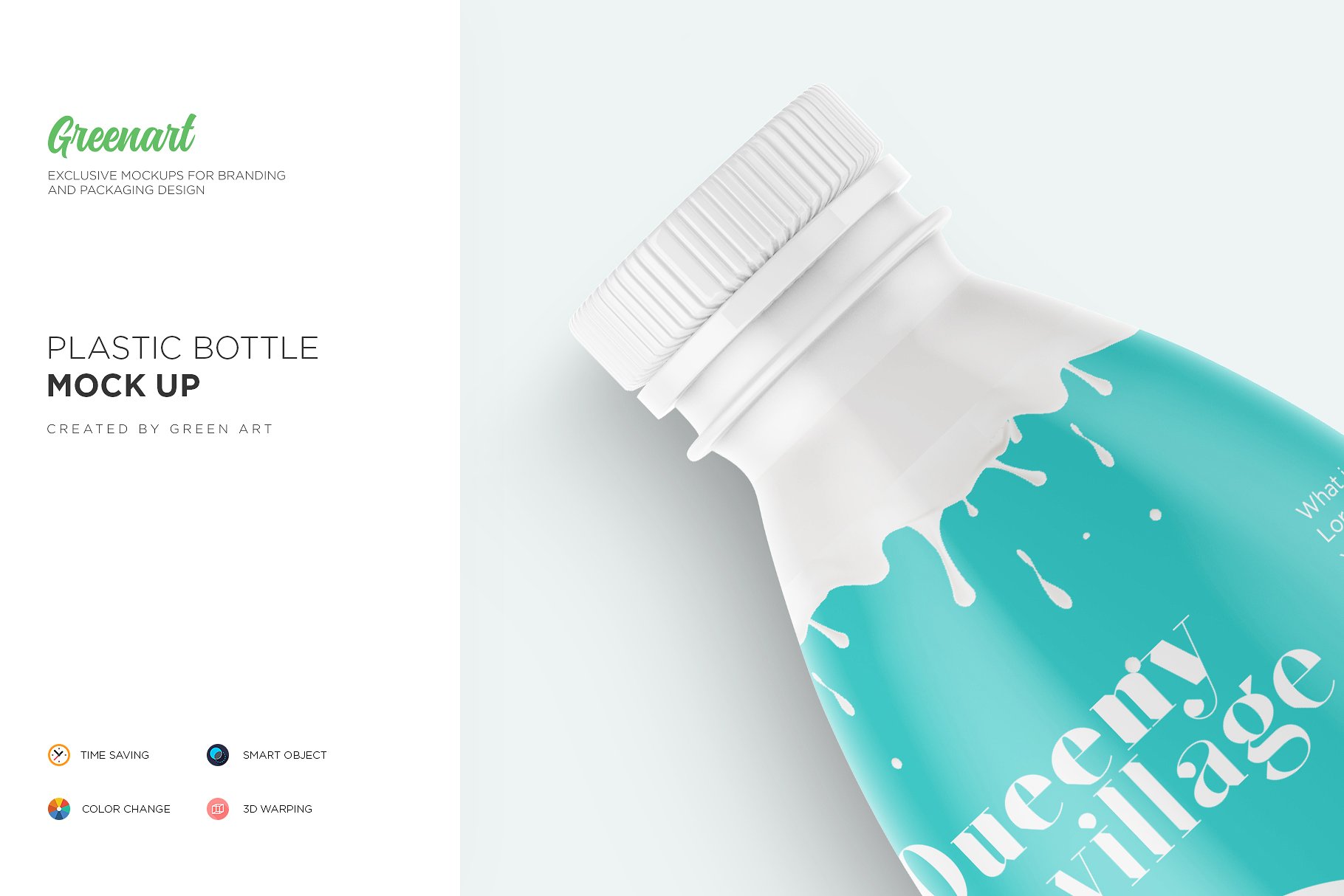 哑光塑料瓶饮料瓶样机 Matte Plastic Bottle Mockup插图6