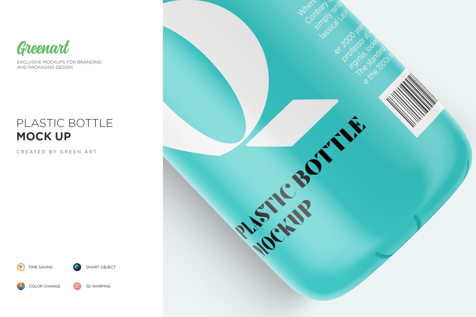 哑光塑料瓶饮料瓶样机 Matte Plastic Bottle Mockup插图7