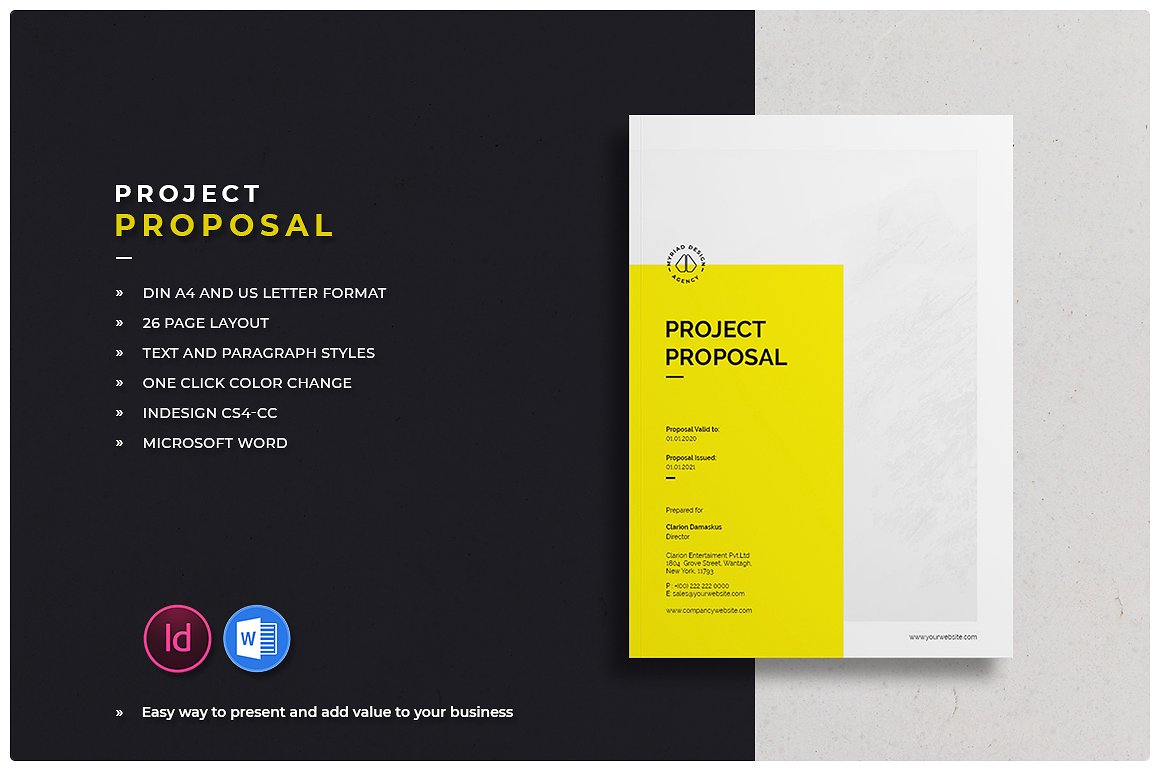 简约的A4企业介绍项目提案画册模板 Simple A4 Corporate Presentation Project Proposal Brochure Template插图