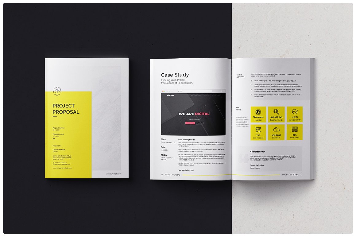 简约的A4企业介绍项目提案画册模板 Simple A4 Corporate Presentation Project Proposal Brochure Template插图1