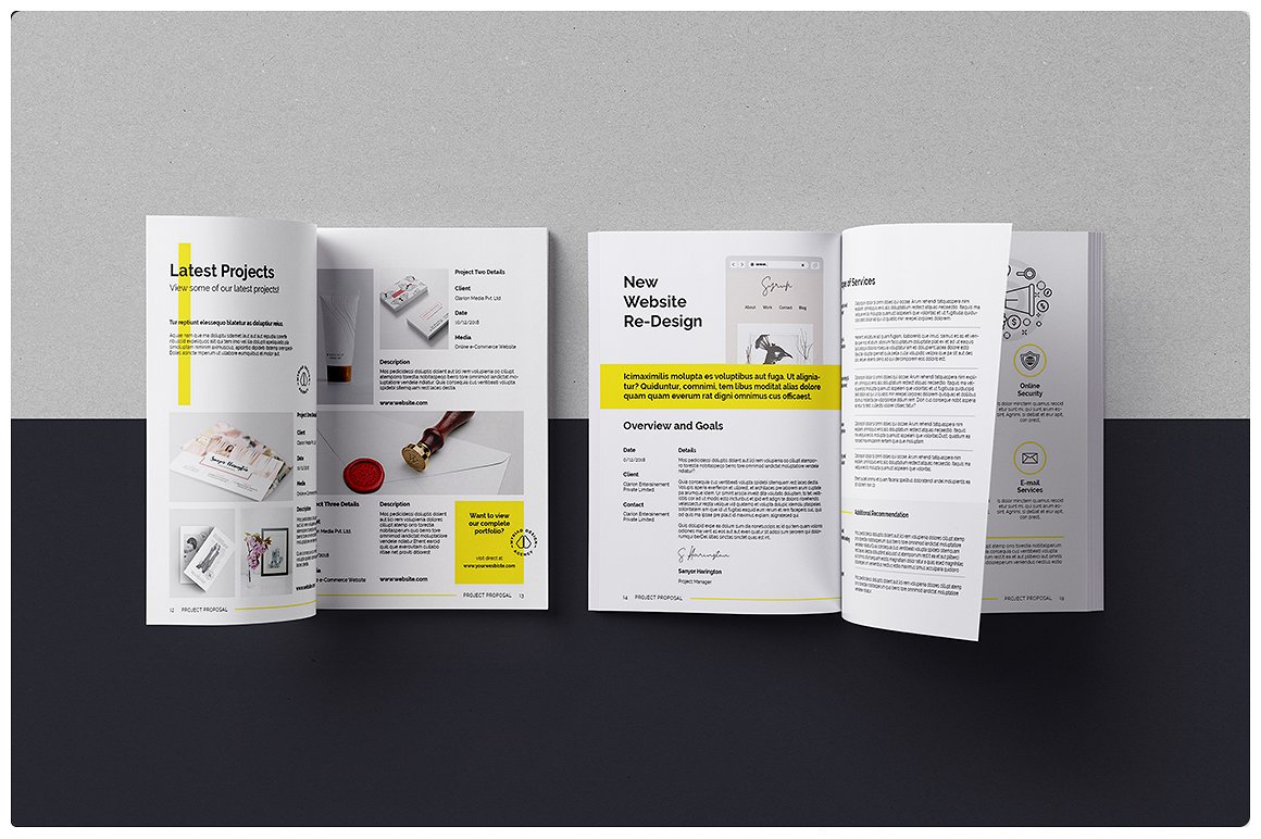 简约的A4企业介绍项目提案画册模板 Simple A4 Corporate Presentation Project Proposal Brochure Template插图2