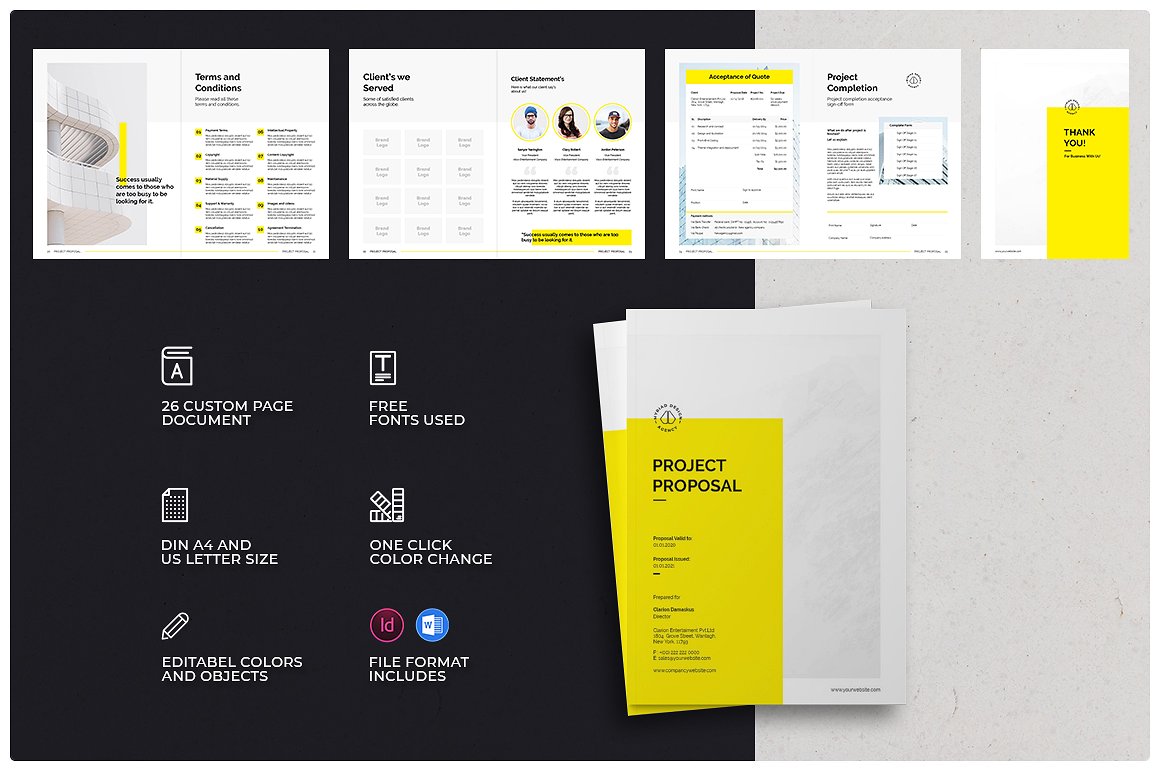 简约的A4企业介绍项目提案画册模板 Simple A4 Corporate Presentation Project Proposal Brochure Template插图6