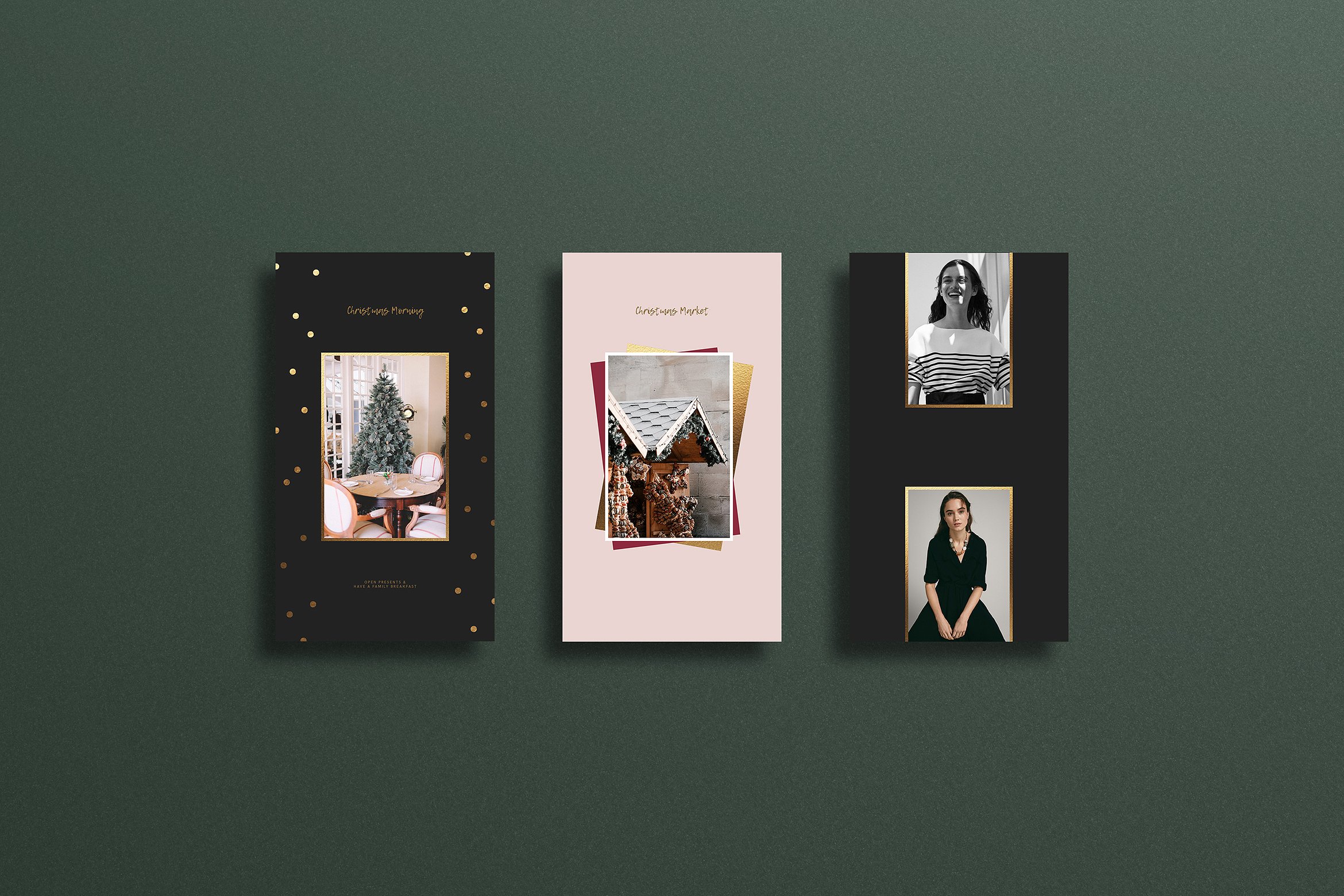 高端的圣诞节假日摄影Instagram故事模板 High-End Christmas Holiday Photography Instagram Story Template插图4