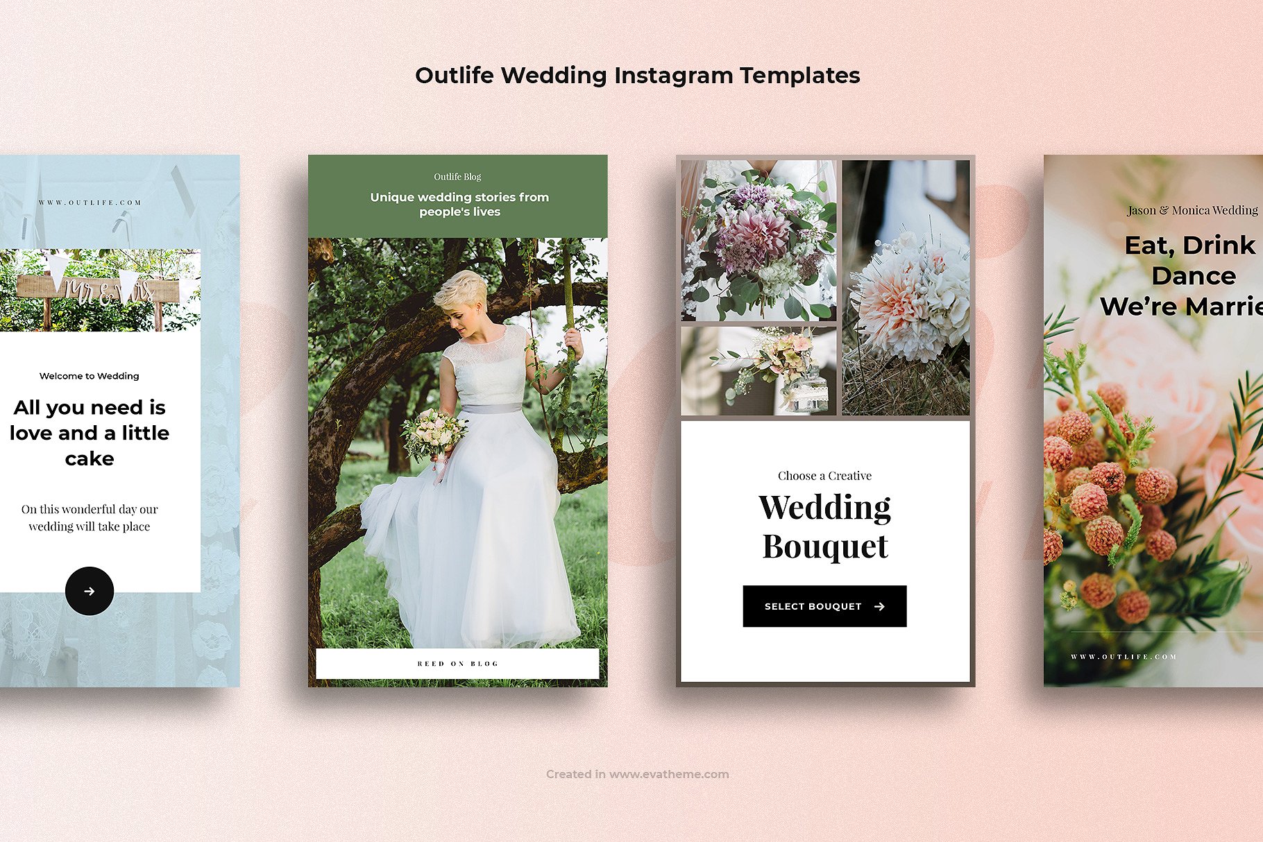 令人愉悦的婚礼旅游产品促销Instagram模板 Pleasant Wedding Travel Product Promotion Instagram Template插图8