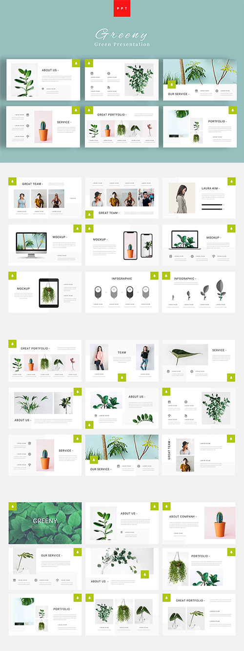 绿色简洁的家具家居企业介绍幻灯片模板 Green Simple Furniture Home Business Presentation Slide Template插图