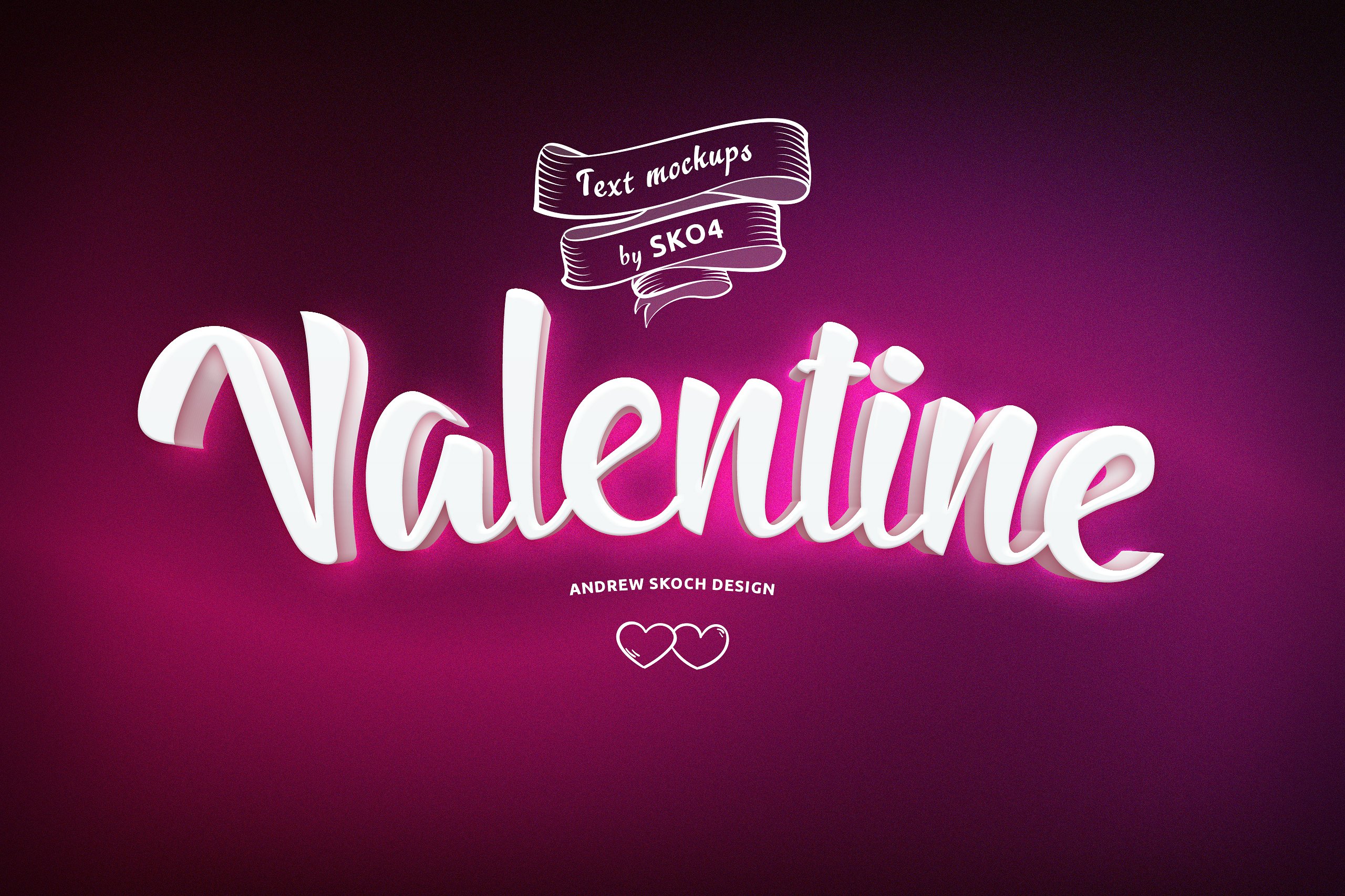 80年代复古未来感的情人节文本图层样式 80’s Retro Futuristic Valentine’s Day Text Layer Style插图7
