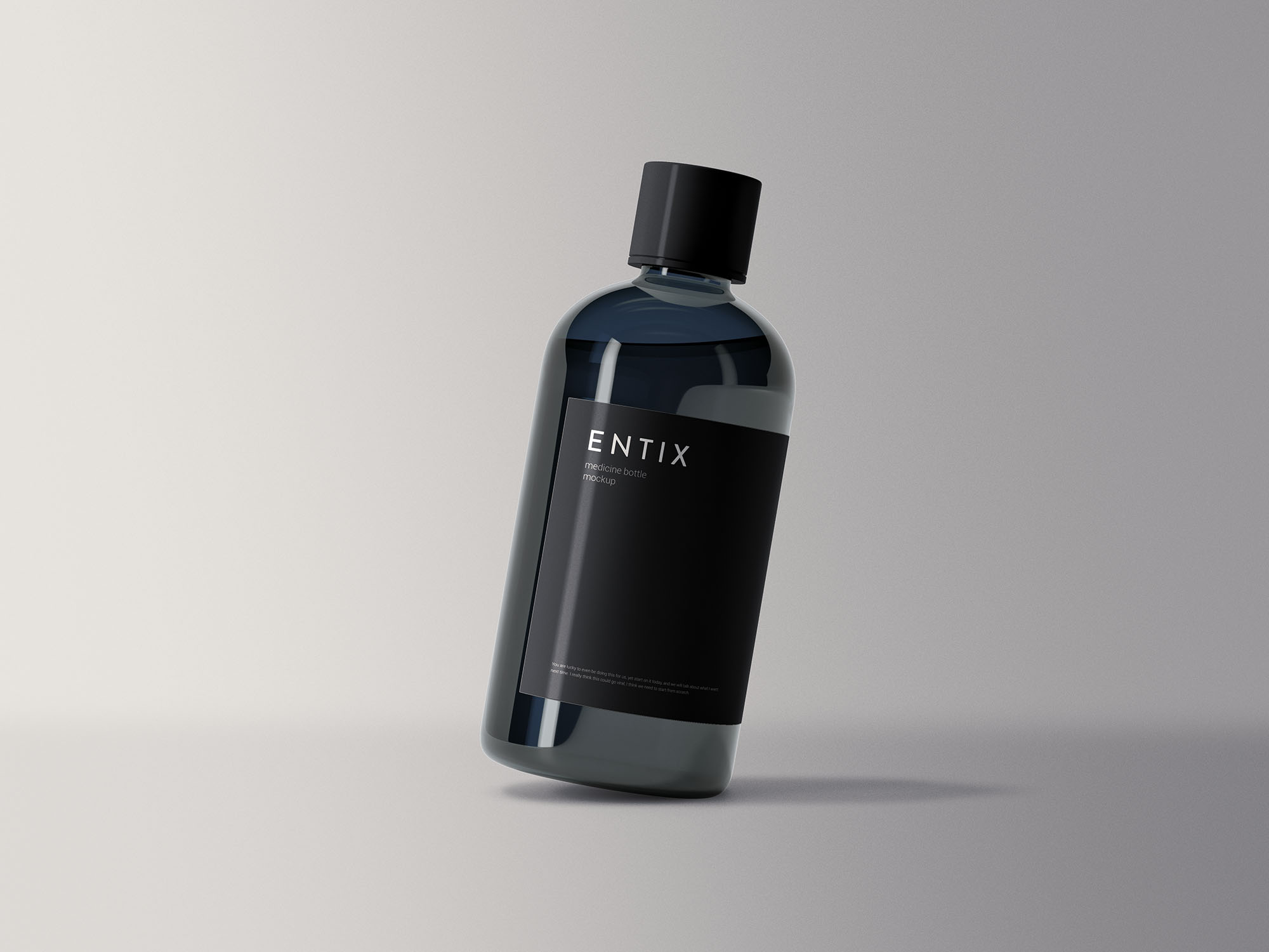 透明的棕色玻璃药瓶样机 Transparent Brown Glass Bottle Prototype插图1