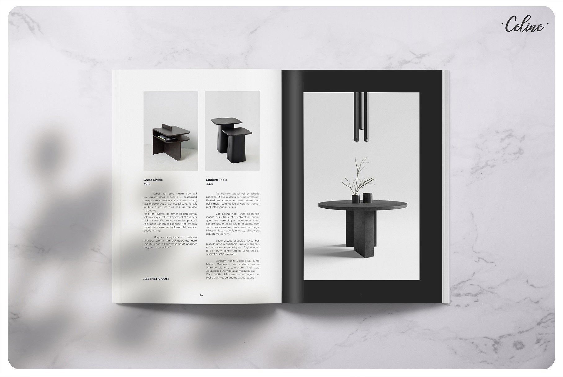 时尚家具设计产品促销A4画册杂志Indesign模板 Fashion Furniture Design Product Promotion A4 Album Magazine Indesign Template插图3